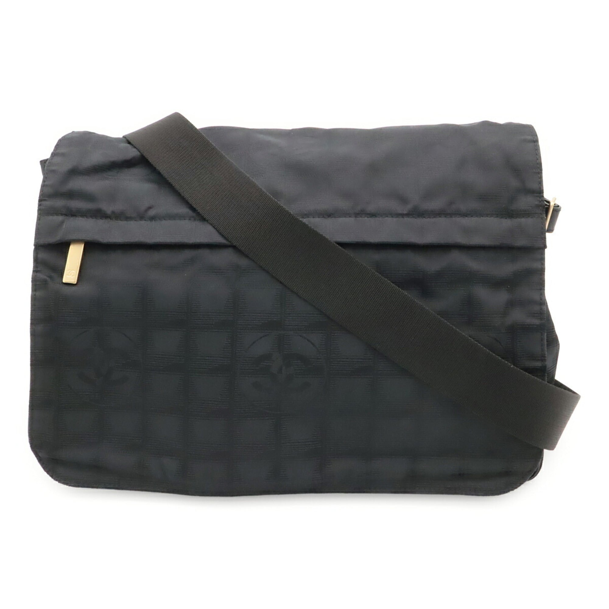 Chanel Black New Travel Line Handbag Shoulder Bag (Pre-Owned)
