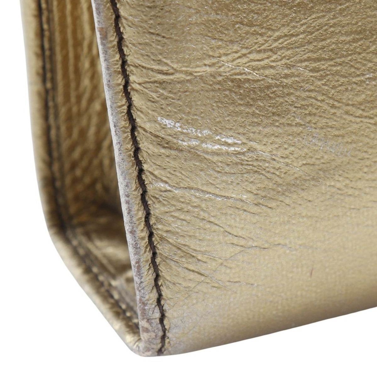 Salvatore Ferragamo Gold Leather Shoulder Bag (Pre-Owned)