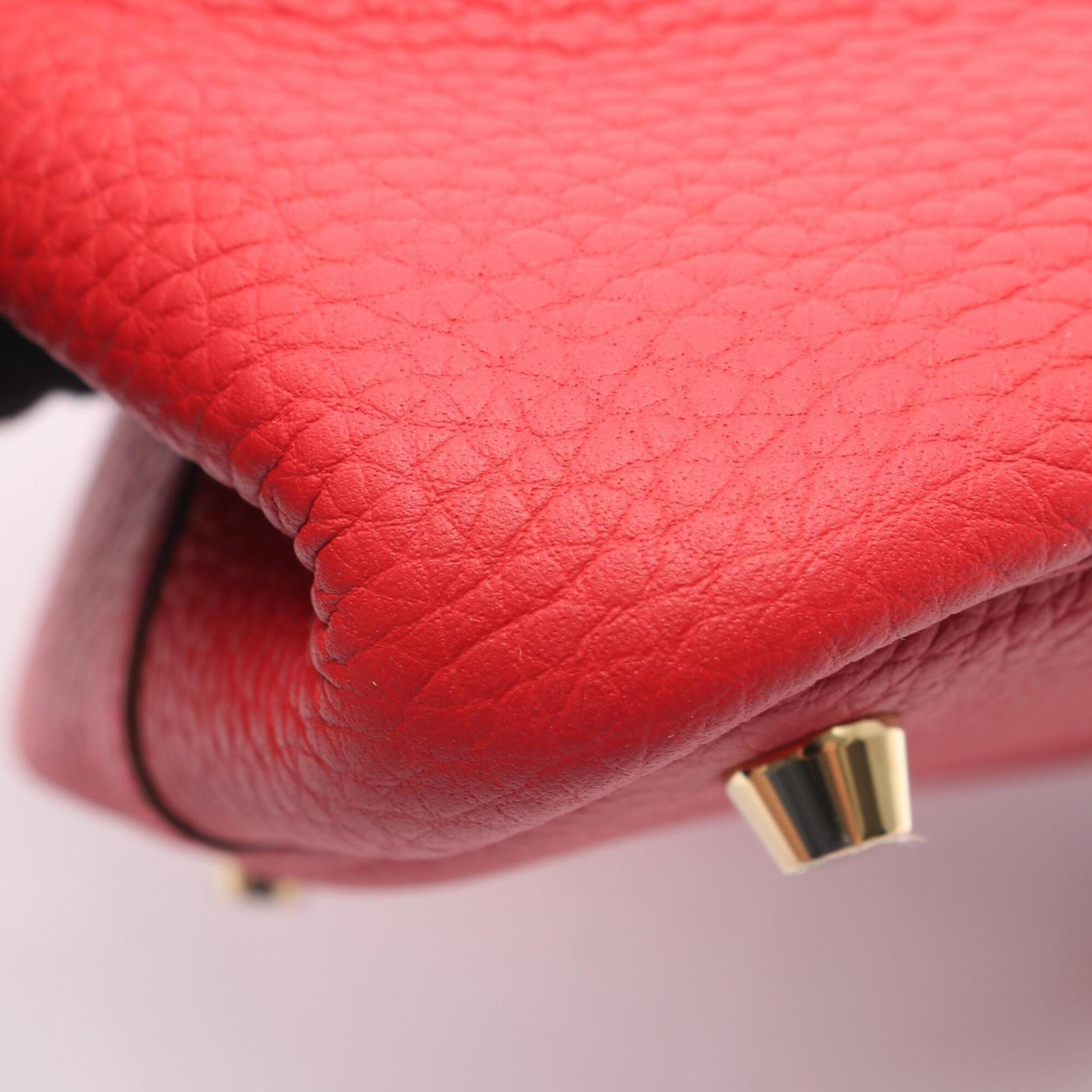 Hermes Red Color Vermilion Taurillon Clemence Leather Leather Handbag (Pre-Owned)