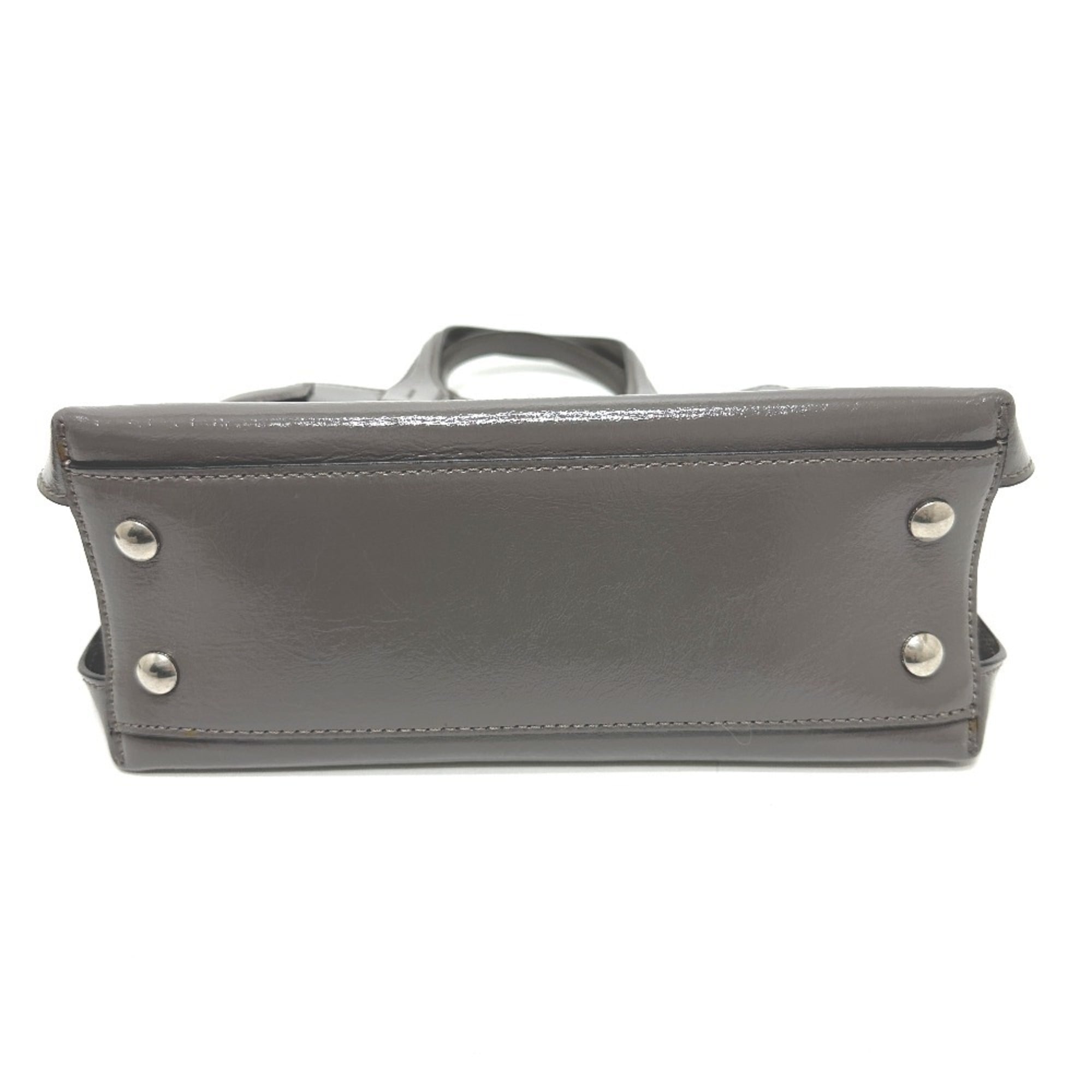 Burberry Gray Elastane Leather Handbag Shoulder Bag (Pre-Owned)