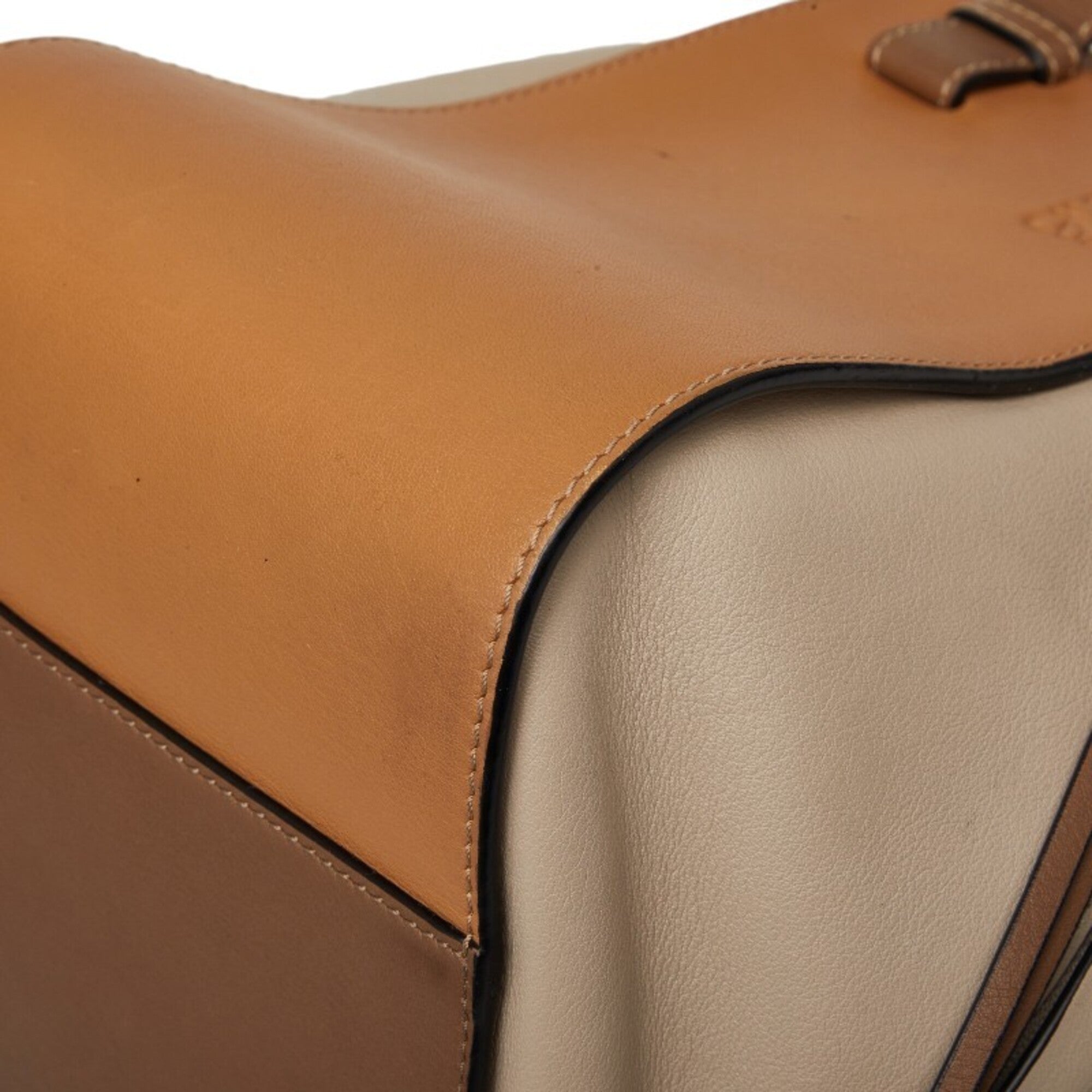 Loewe Beige Brown Leather Handbag Shoulder Bag (Pre-Owned)