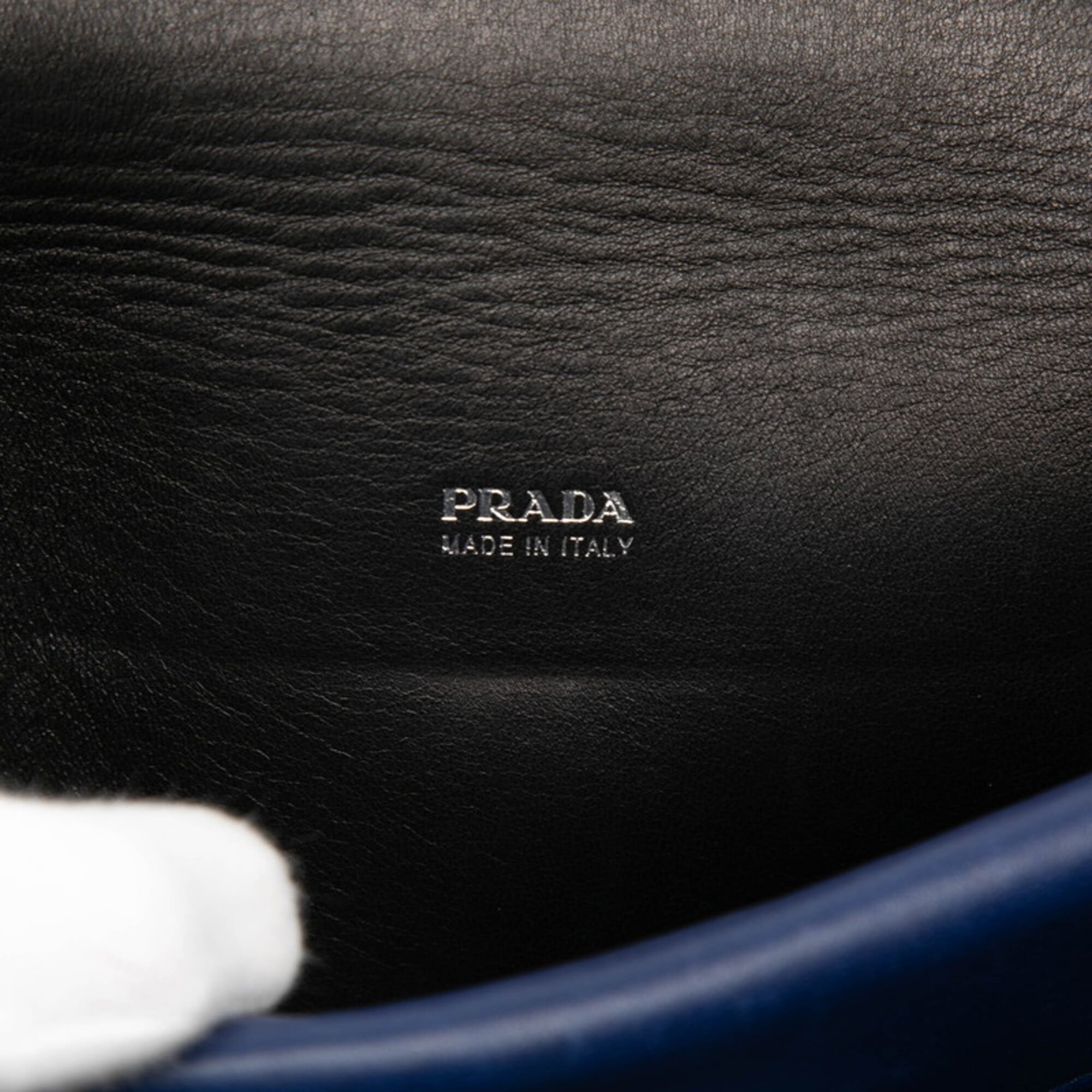 Prada Navy Leather Shoulder Bag (Pre-Owned)