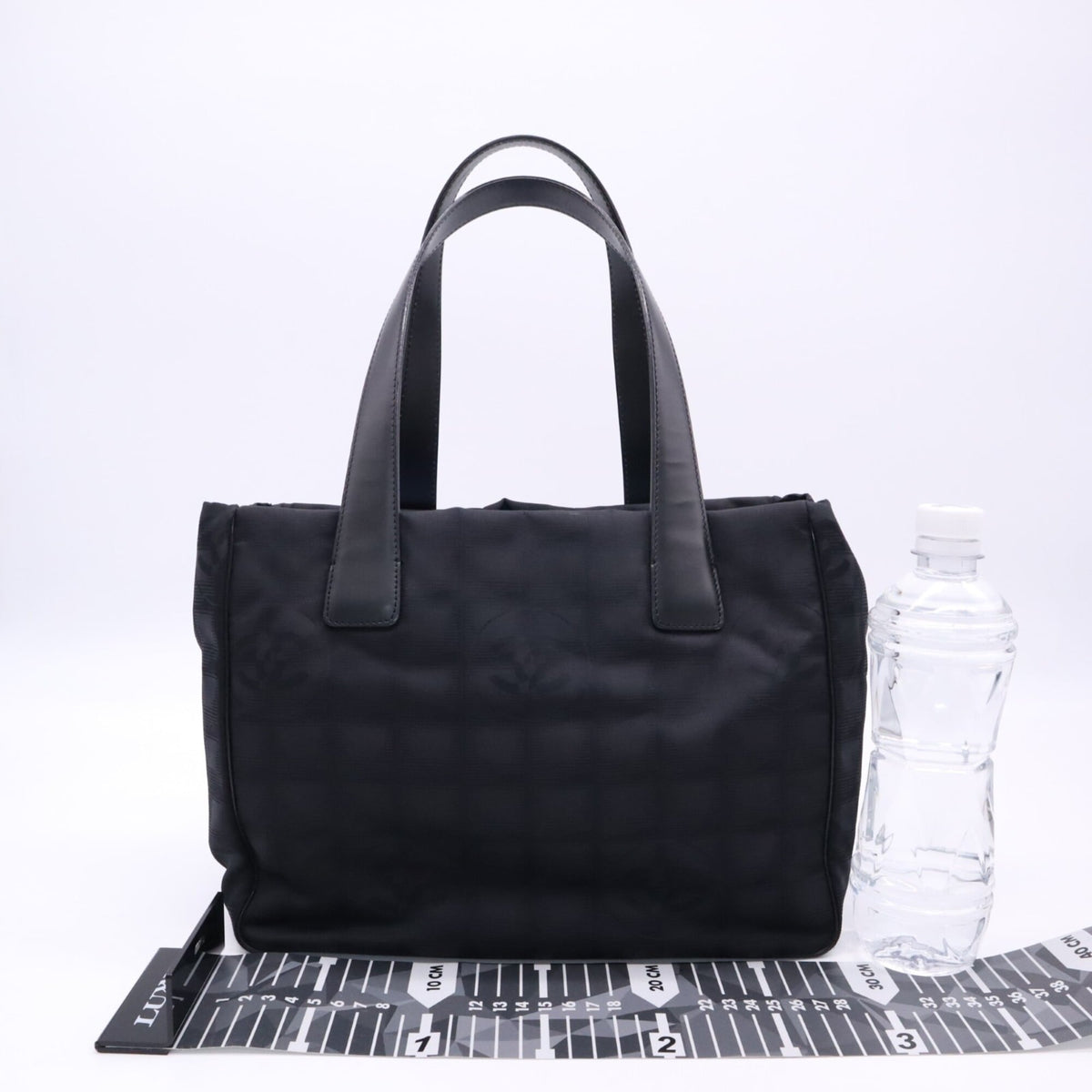 Chanel New Travel Line Black Nylon Leather Tote Bag (Pre-Owned)