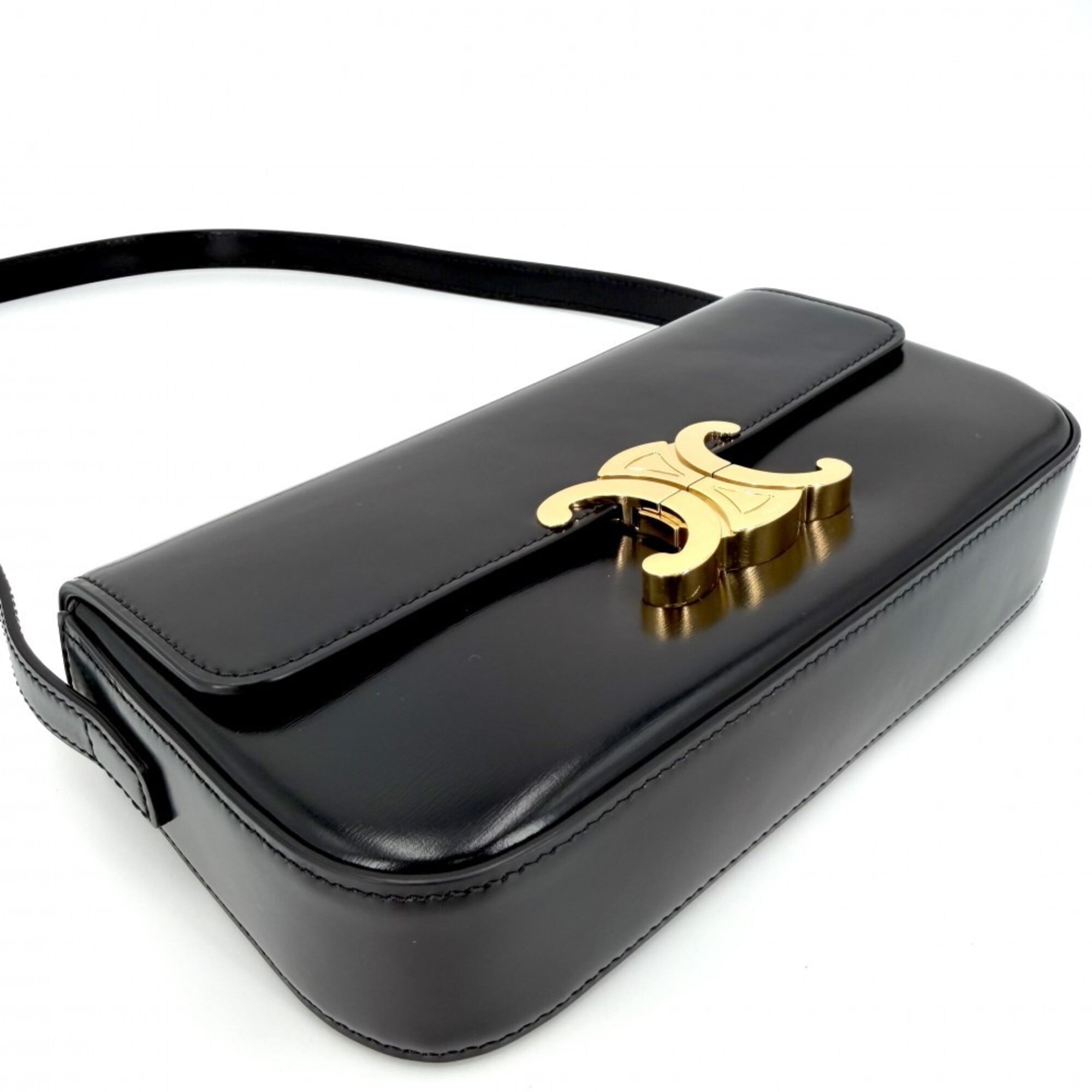 Celine Black White Leather Shoulder Bag (Pre-Owned)