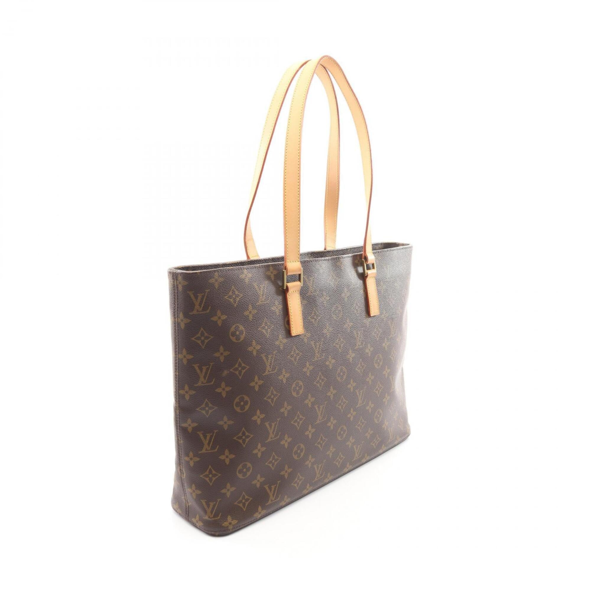 Louis Vuitton Brown Monogram Coated Canvas Leather Handbag Tote Bag (Pre-Owned)