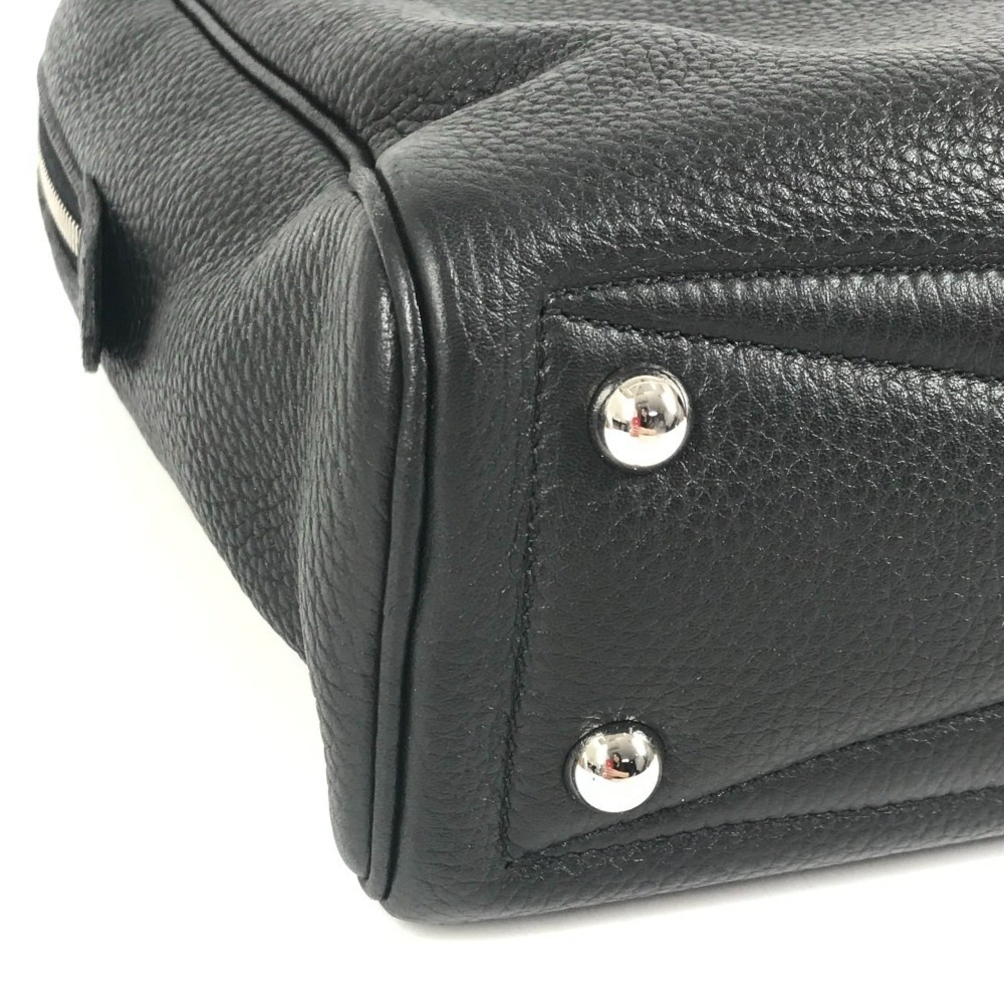 Hermes Black Taurillon Clemence Leather Handbag Tote Bag (Pre-Owned)