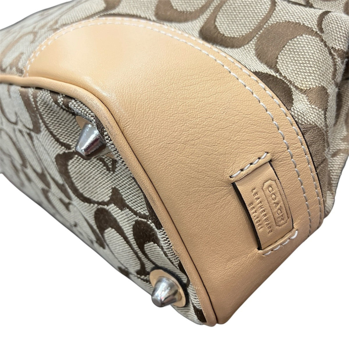 Coach Beige Signature Line Tote Bag (Pre-Owned)