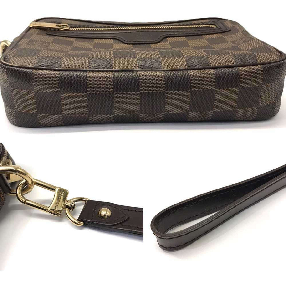 Louis Vuitton Damier Damier Canvas Ebene Damier Canvas Clutch Bag Pochette (Pre-Owned)