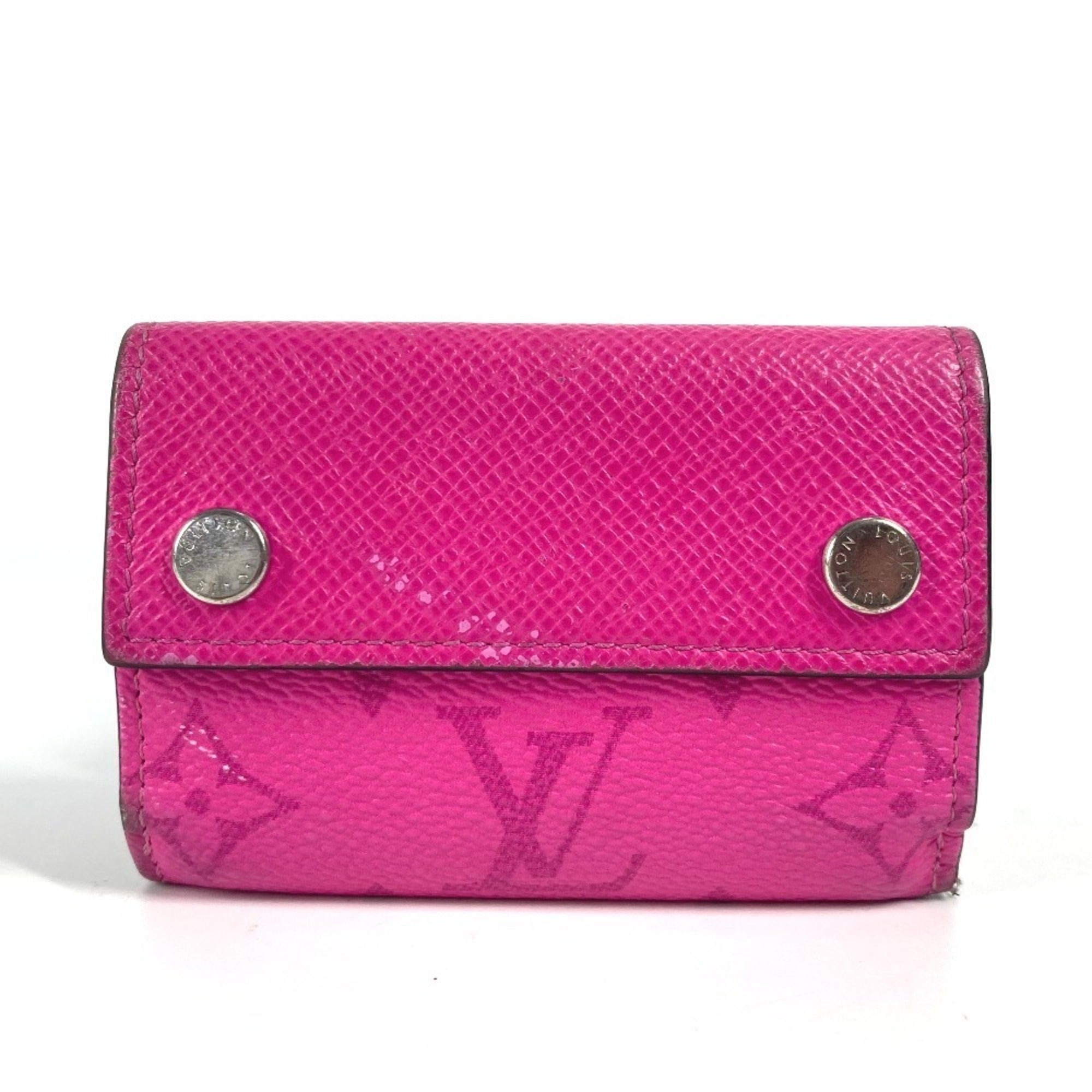 Louis Vuitton Pink Taiga Leather Wallet (Tri-Fold) (Pre-Owned)