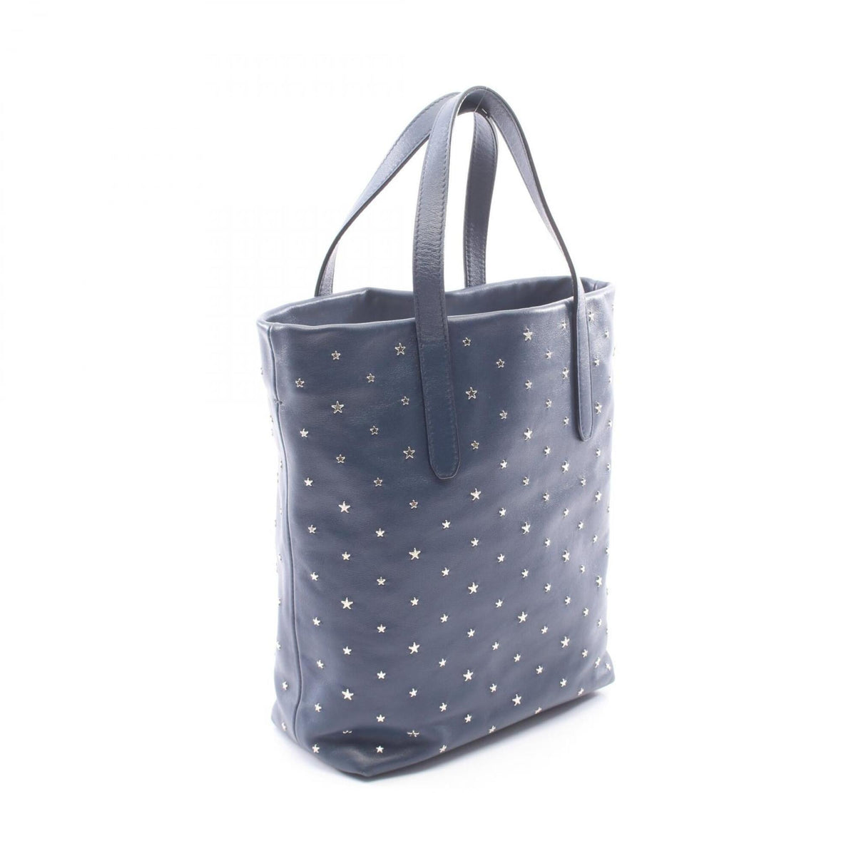 Jimmy Choo Navy Leather Handbag Tote Bag (Pre-Owned)