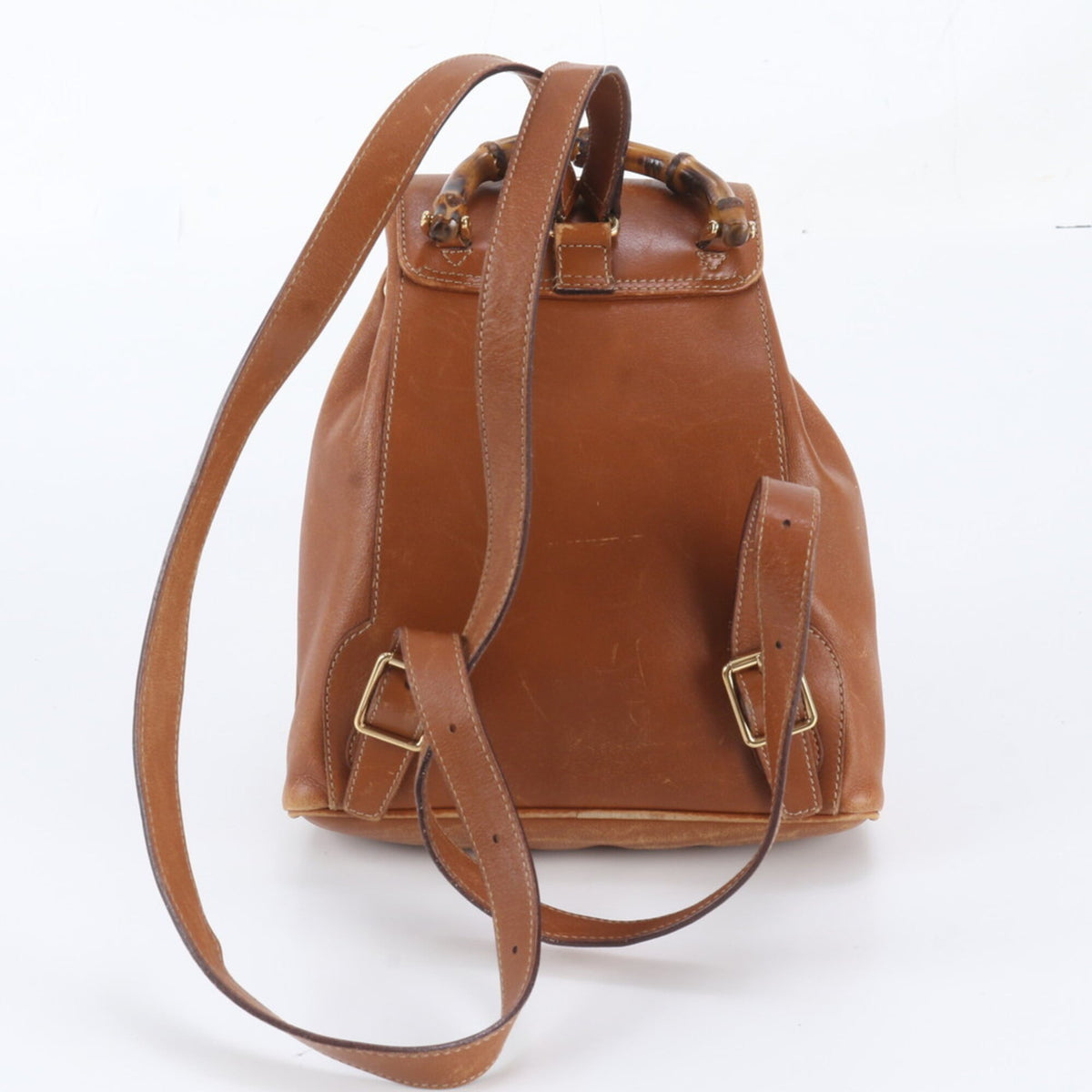 Gucci Camel Leather Backpack Shoulder Bag (Pre-Owned)