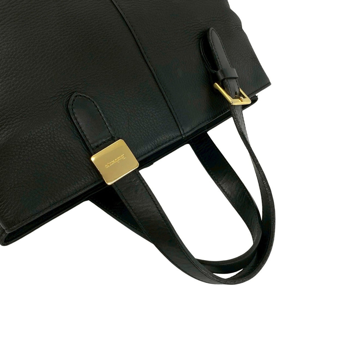 Burberry Black Leather Handbag Tote Bag (Pre-Owned)