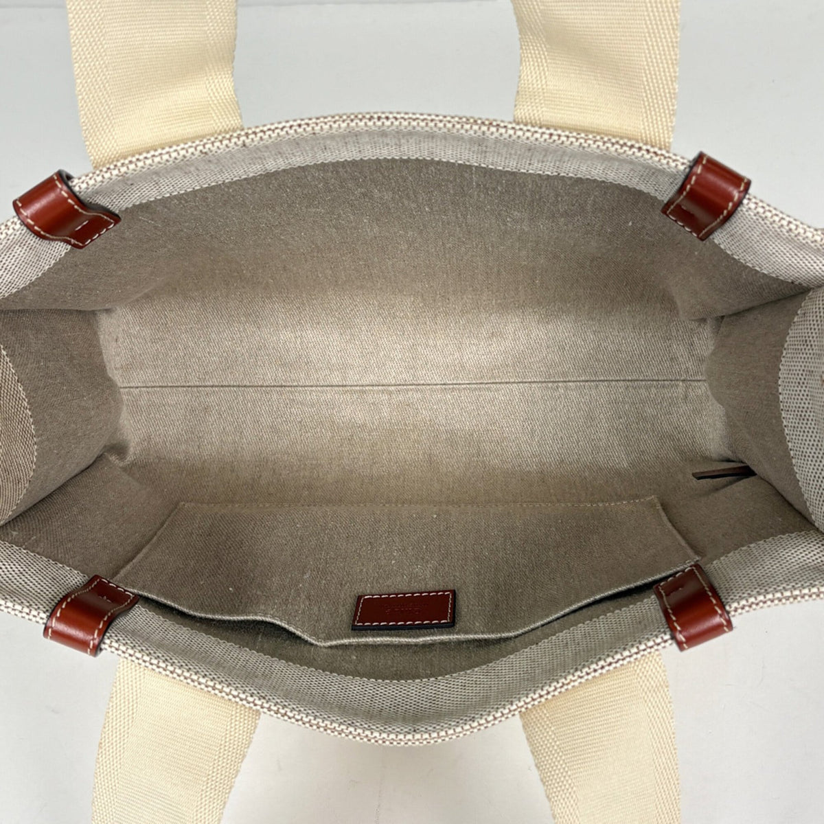 Chloé Brown Canvas Leather Tote Bag (Pre-Owned)