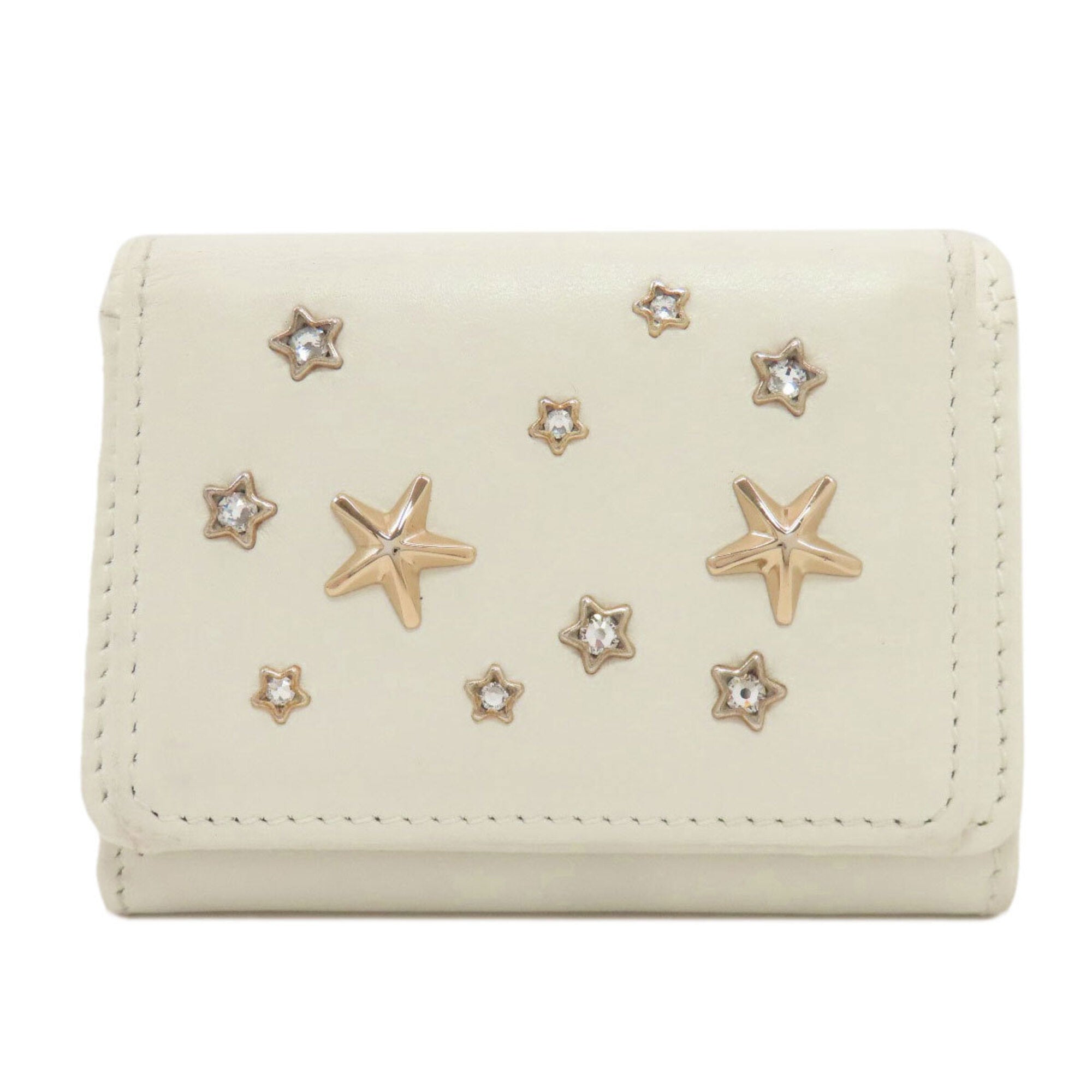 Jimmy Choo White Leather Wallet (Tri-Fold) (Pre-Owned)