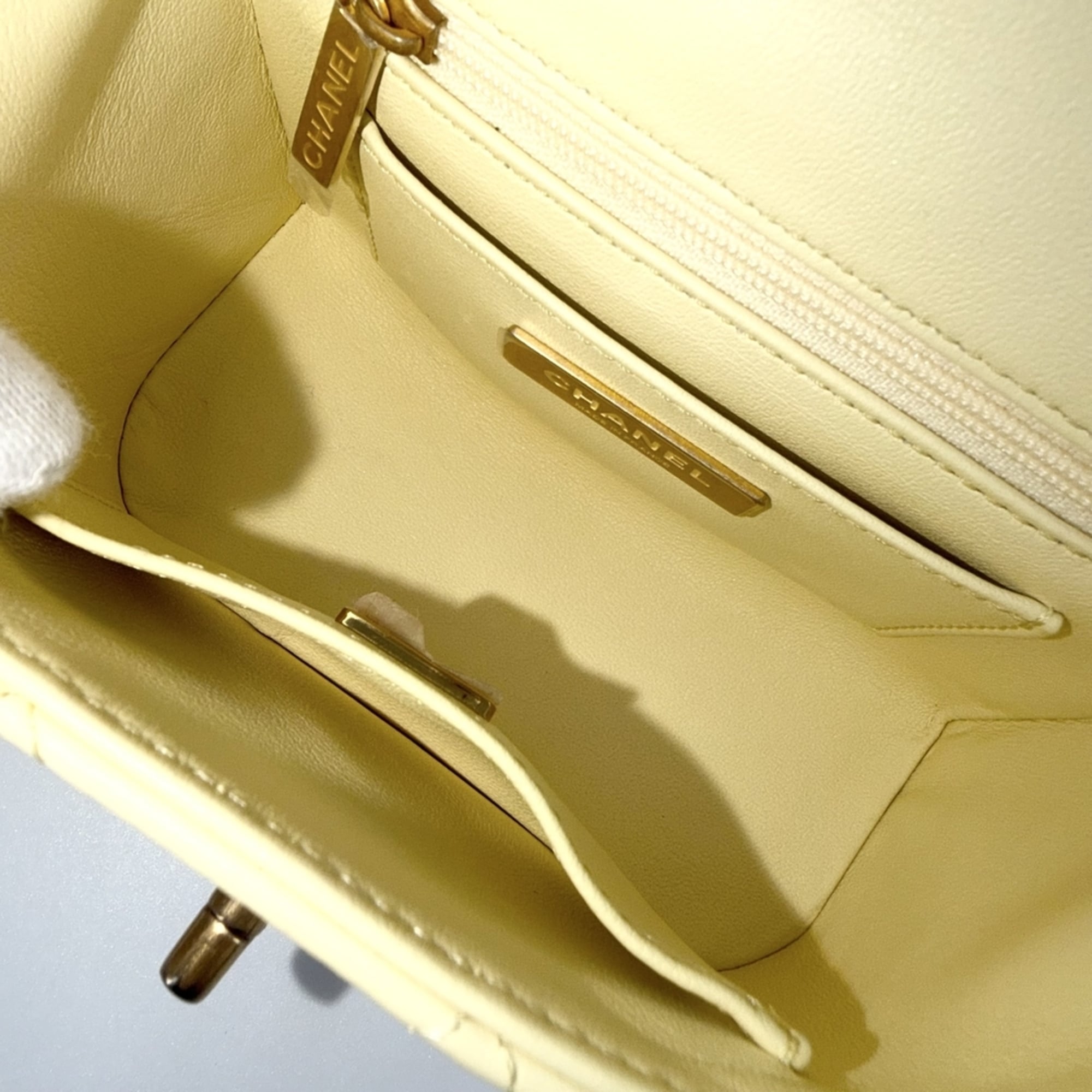 Chanel Matelasse Yellow Leather Handbag Shoulder Bag (Pre-Owned)
