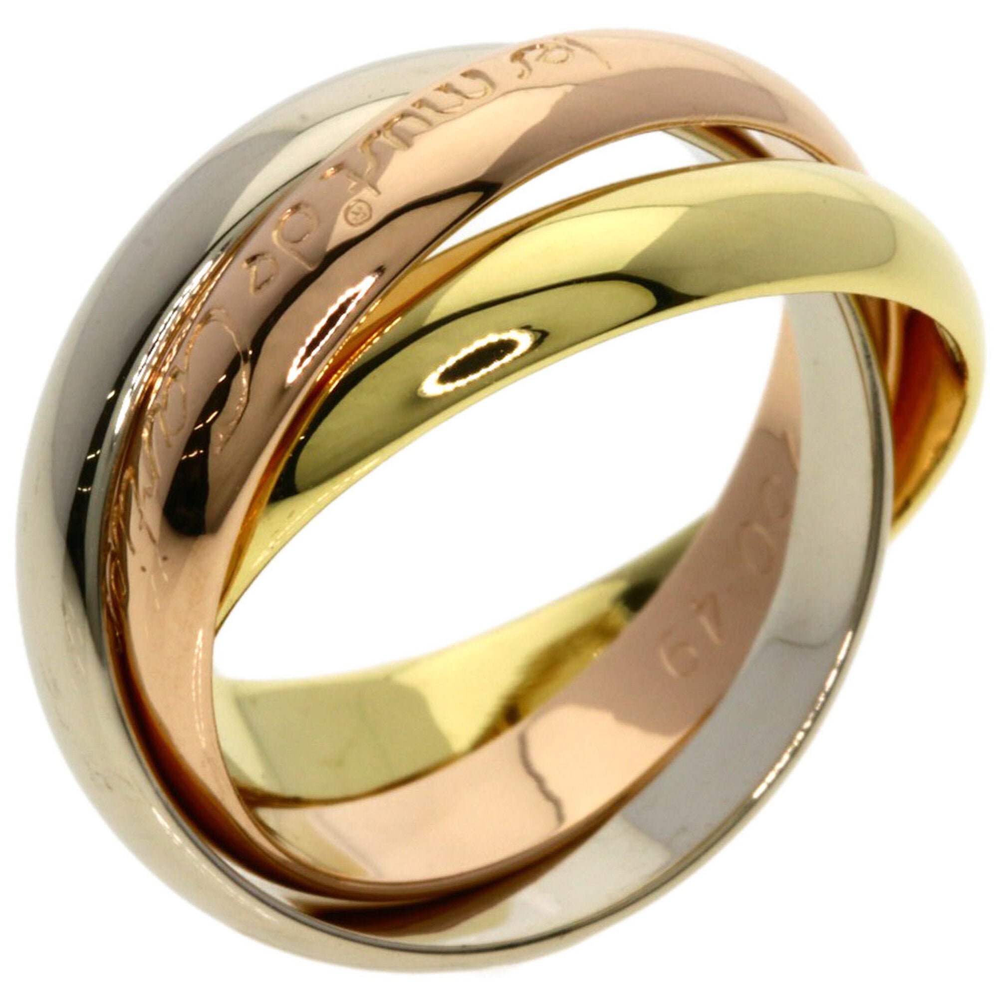 Cartier Trinity Pink White Yellow Band Ring (Pre-Owned)