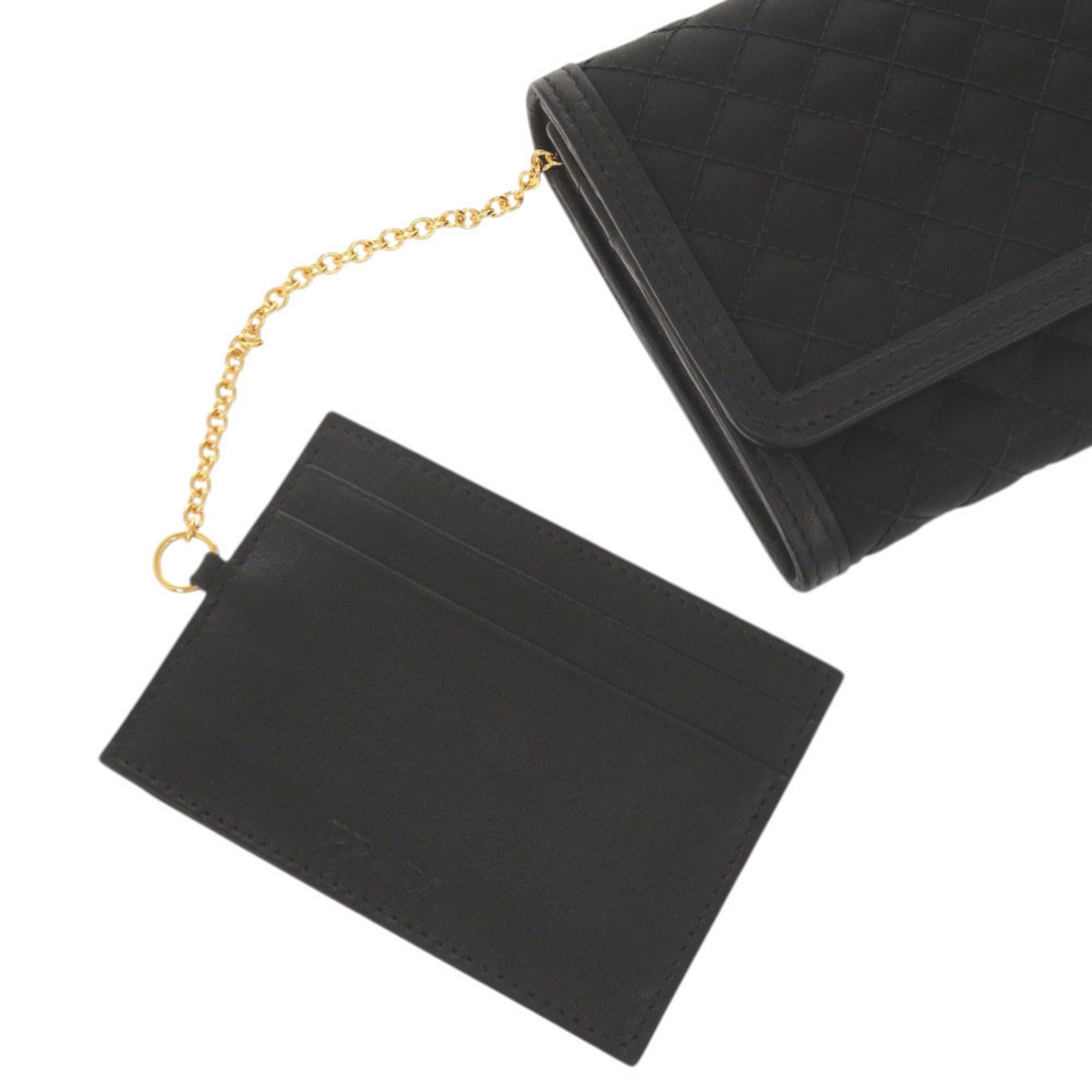 Prada Black Nylon Leather Long Wallet (Bi-Fold) (Pre-Owned)