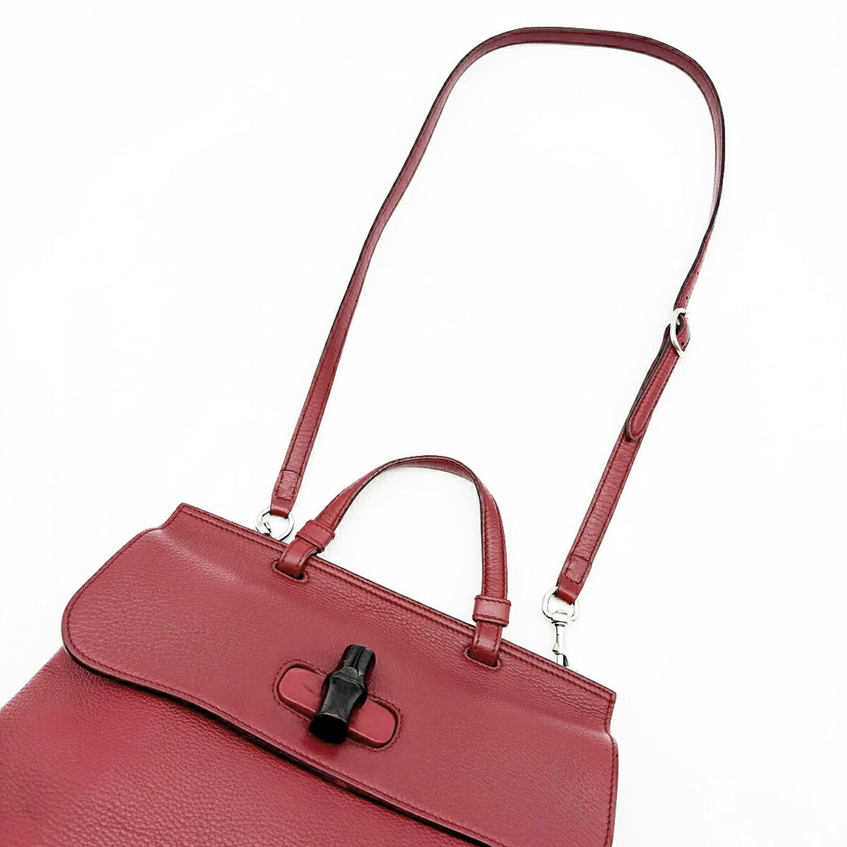 Gucci Bordeaux Leather Shoulder Bag (Pre-Owned)