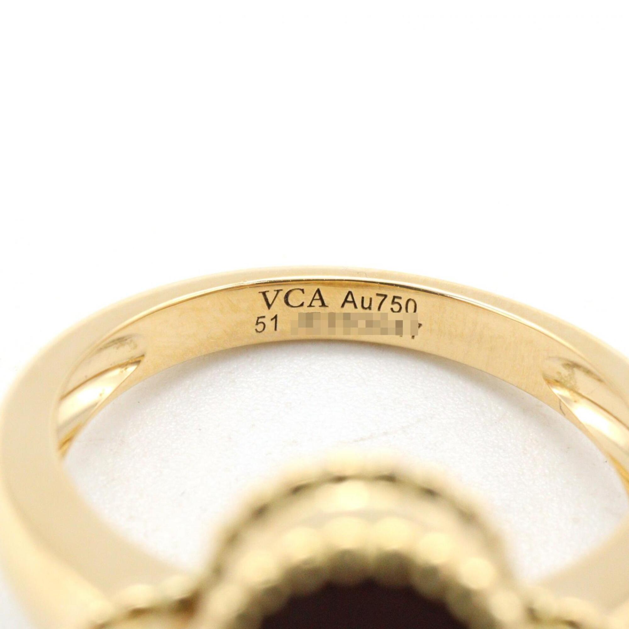 Van Cleef & Arpels Clear Red Color Yellow Gold Yellow Gold (18K) Band Ring (Pre-Owned)