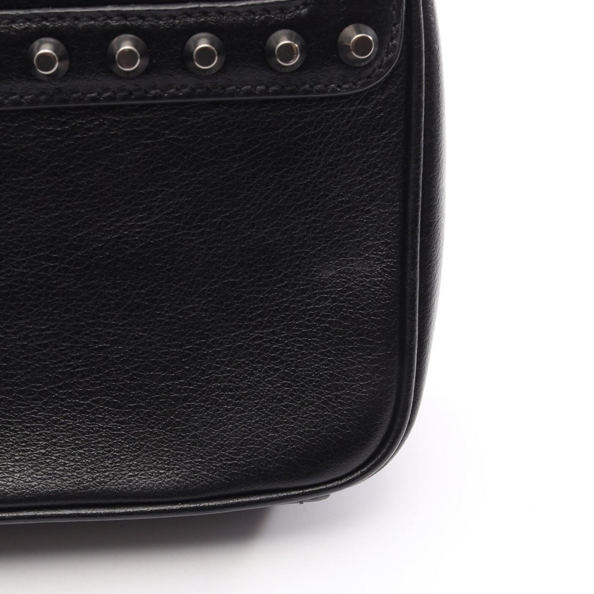 Prada Black Leather Handbag Shoulder Bag (Pre-Owned)