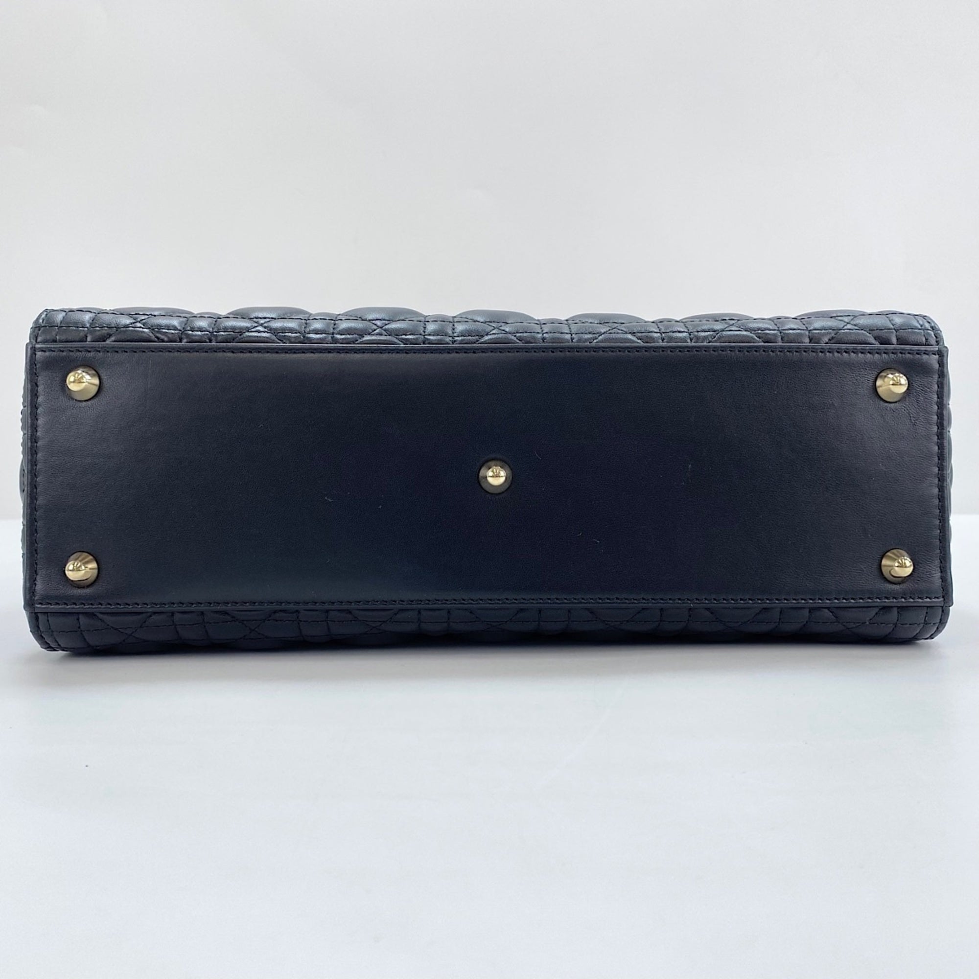 Christian Dior Lady Dior Black Leather Handbag (Pre-Owned)