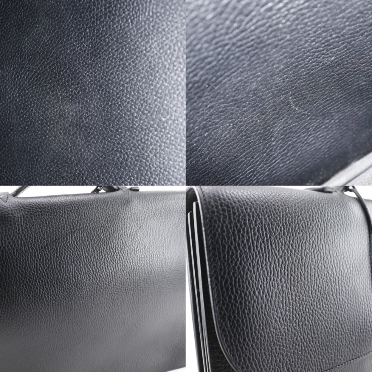 Hermes Sac A Depeche Black Fjord Leather Briefcase (Pre-Owned)