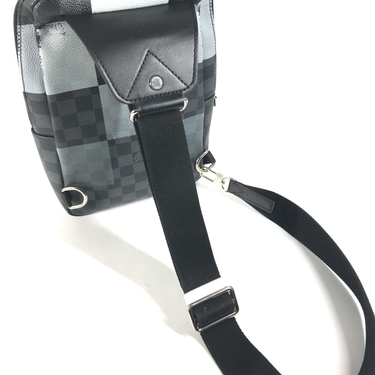 Louis Vuitton Black Galle Gray Canvas Shoulder Bag Sling Bag (Pre-Owned)