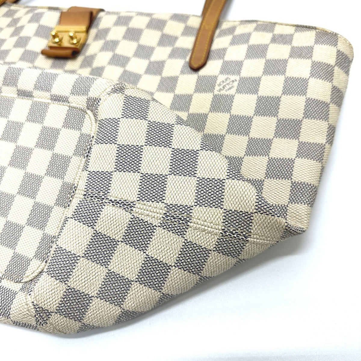 Louis Vuitton White Damier Azur Shoulder Bag Tote Bag (Pre-Owned)