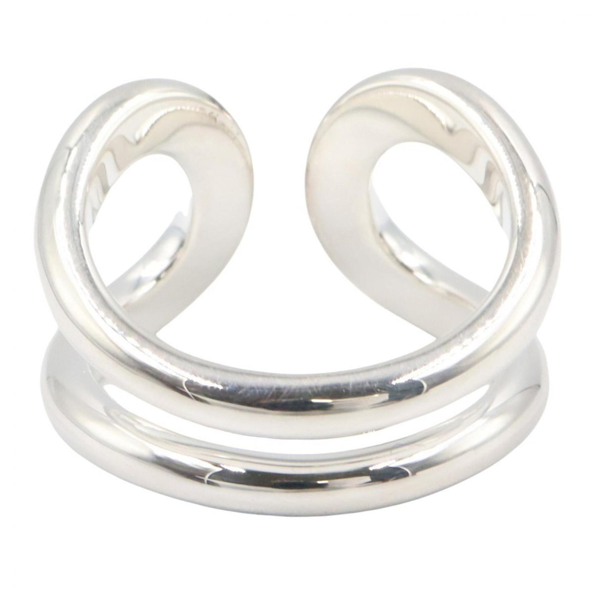 Hermes Silver Silver 925 Band Ring (Pre-Owned)