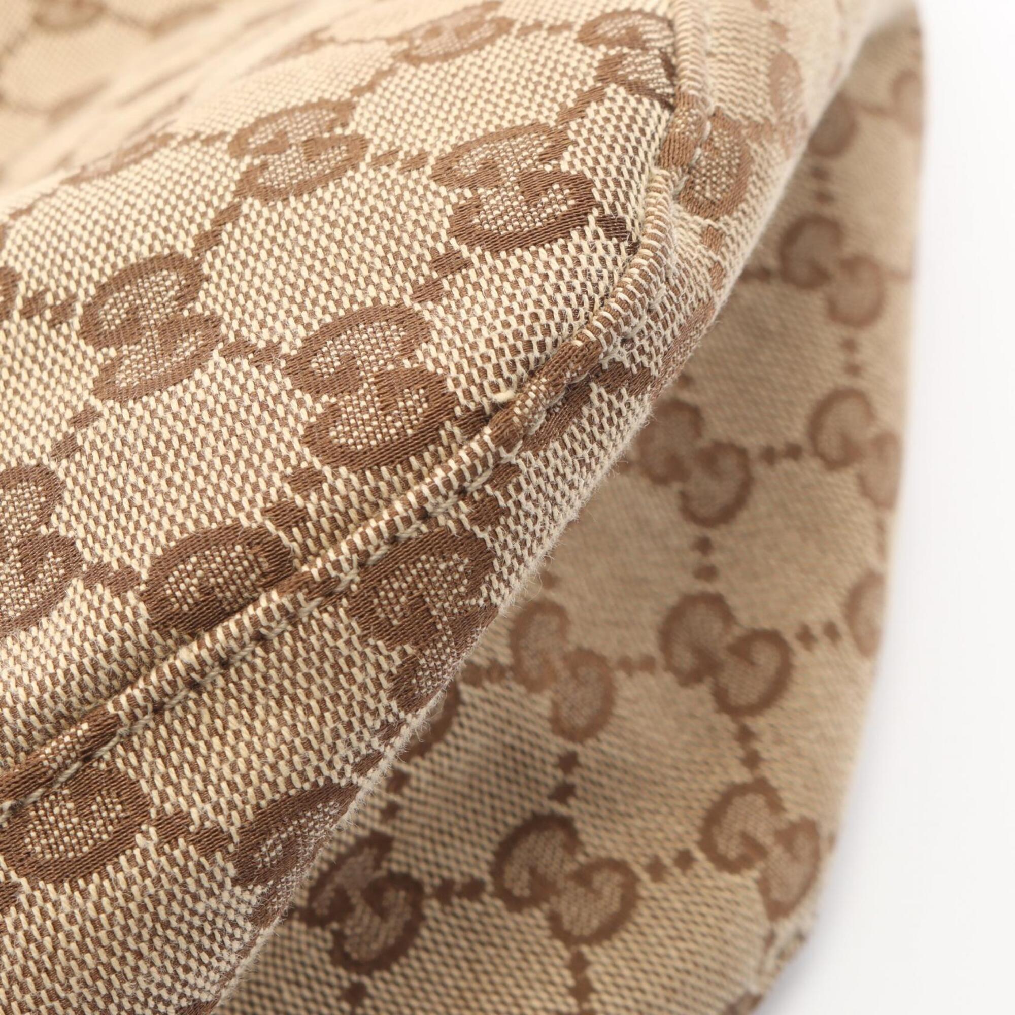 Gucci Beige Brown Gg Canvas Leather Handbag Tote Bag (Pre-Owned)
