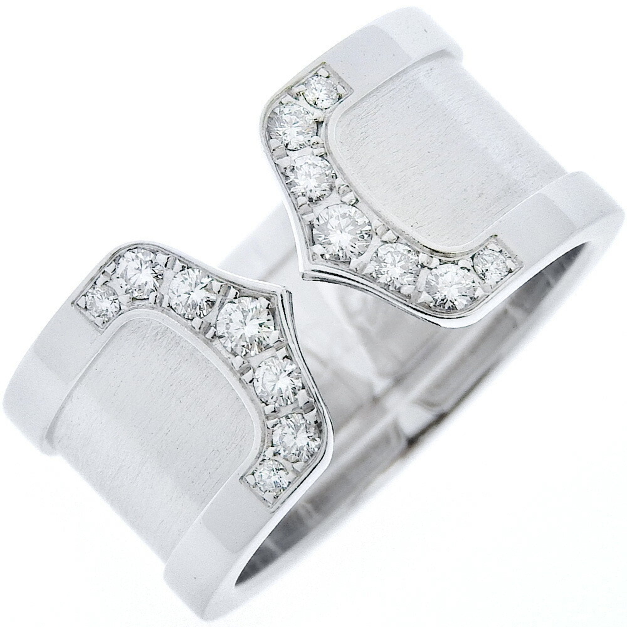 Cartier C2 Silver White Gold (18K) Band Ring (Pre-Owned)