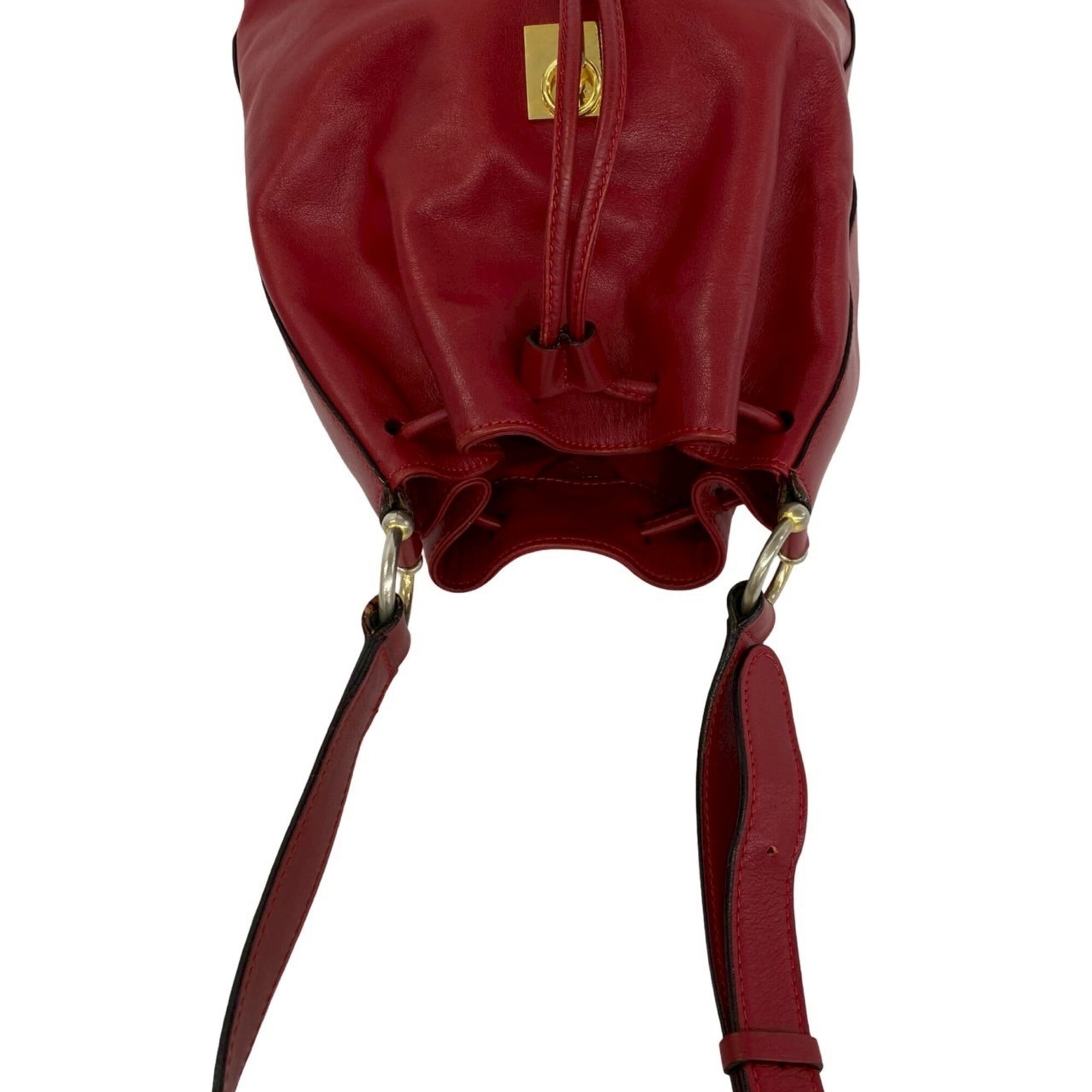 Celine Red Color Leather Shoulder Bag Tote Bag (Pre-Owned)