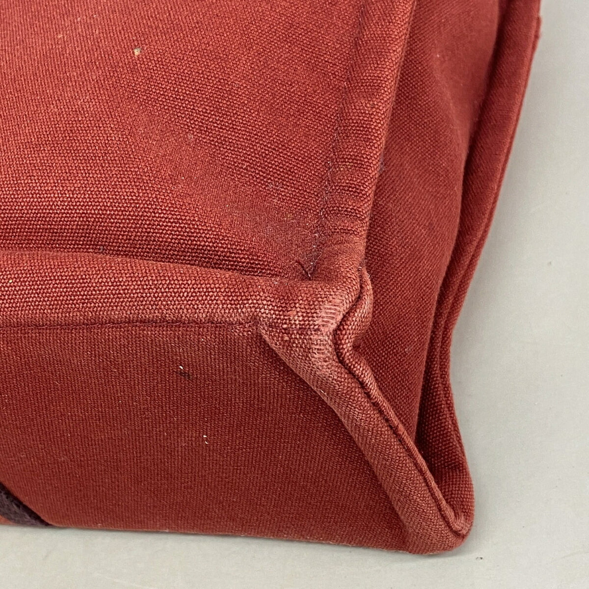 Hermes Red Color Canvas Tote Bag (Pre-Owned)
