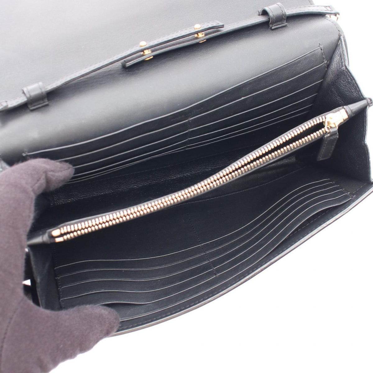 Yves Saint Laurent Black Leather Handbag Shoulder Bag (Pre-Owned)