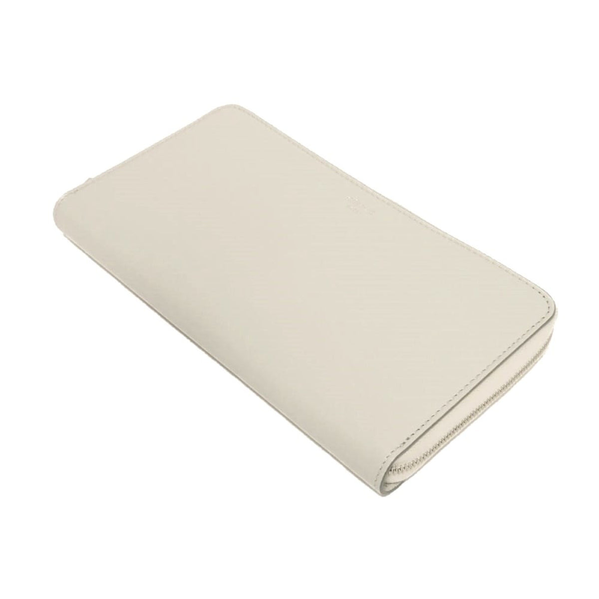 Celine Gray White Leather Long Wallet (Bi-Fold) (Pre-Owned)