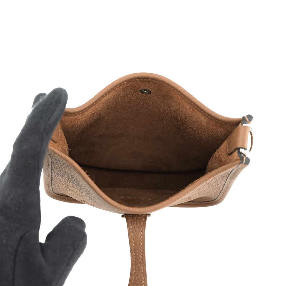 Hermes Alezan Taurillon Clemence Leather Shoulder Bag (Pre-Owned)