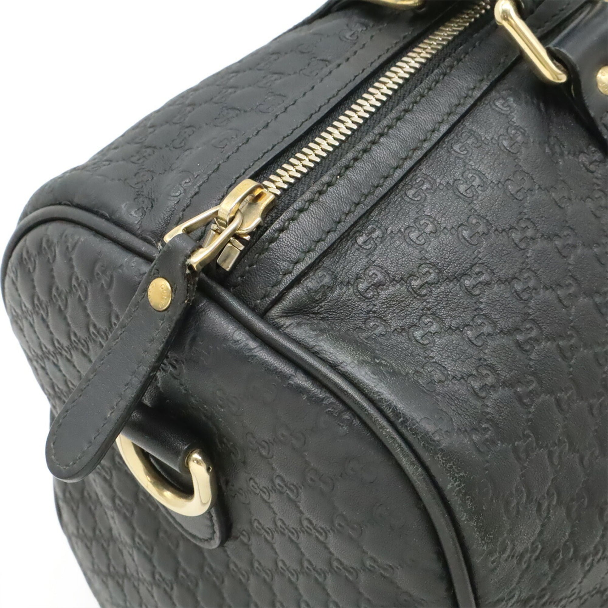 Gucci Microguccissima Black Micro Gg Leather Boston Bag Handbag (Pre-Owned)