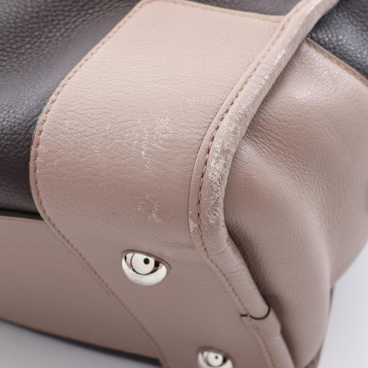 Loewe Beige Brown Purple Leather Handbag (Pre-Owned)