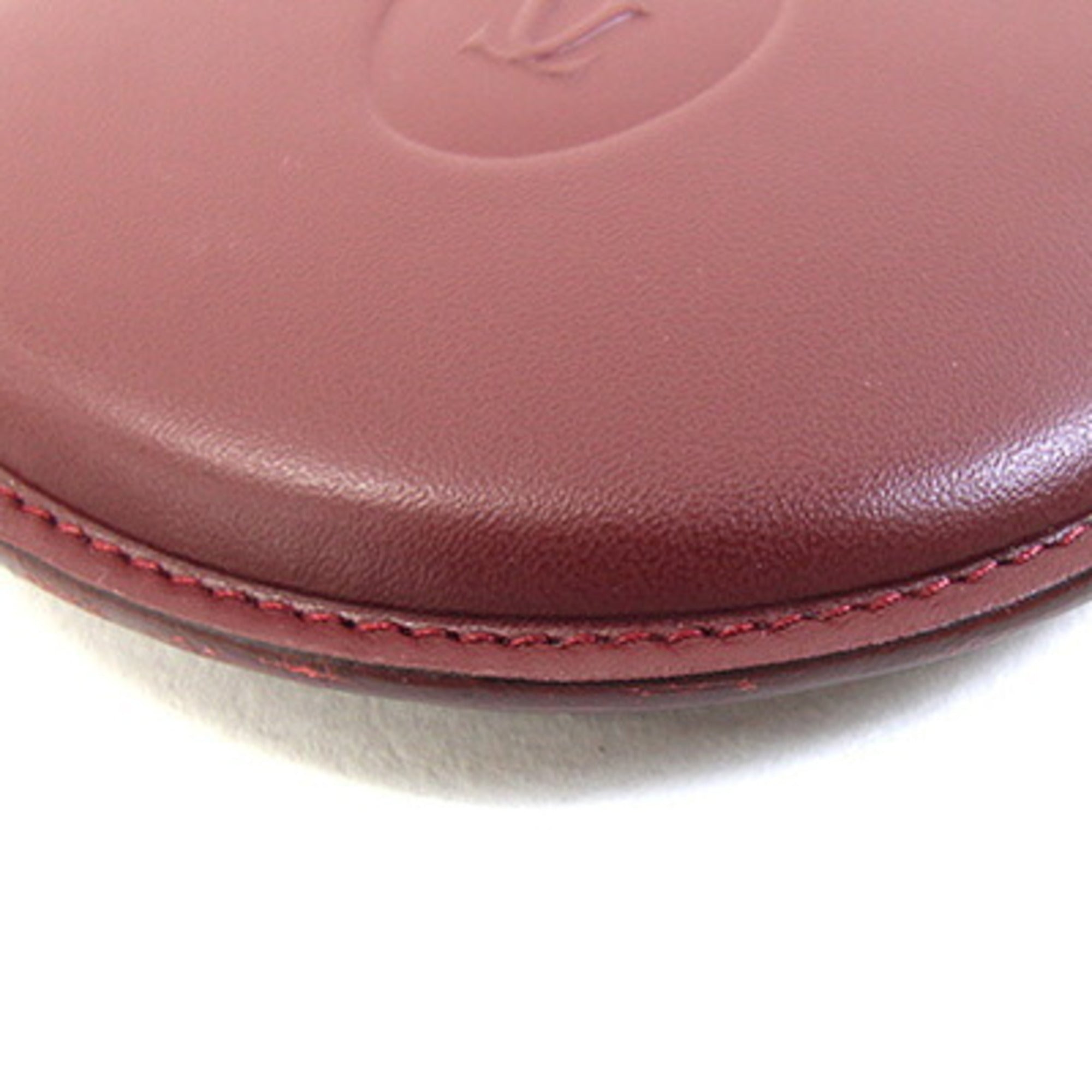 Cartier Bordeaux Leather Coin Purse/Coin Case (Pre-Owned)