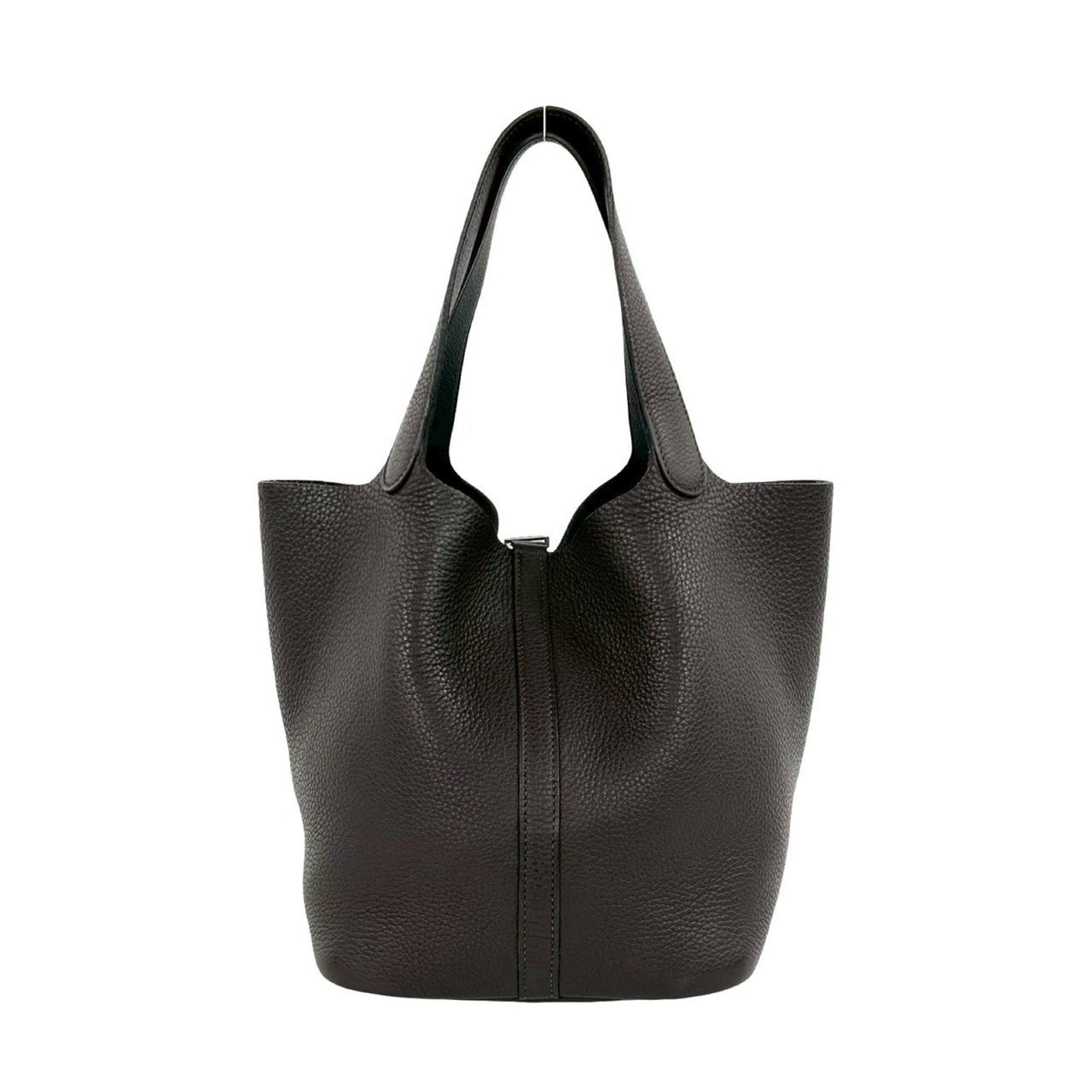 Hermes Brown Taurillon Clemence Leather Handbag Tote Bag (Pre-Owned)