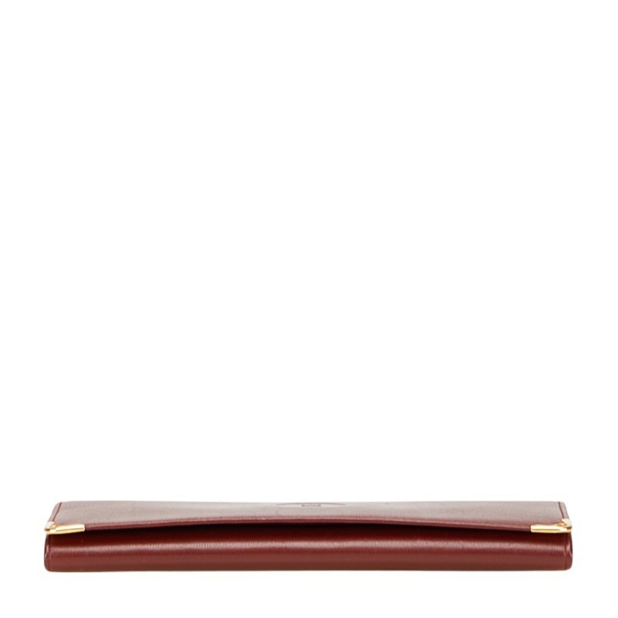 Cartier Must Bordeaux Wine Red Leather Coin Purse/Coin Case (Pre-Owned)