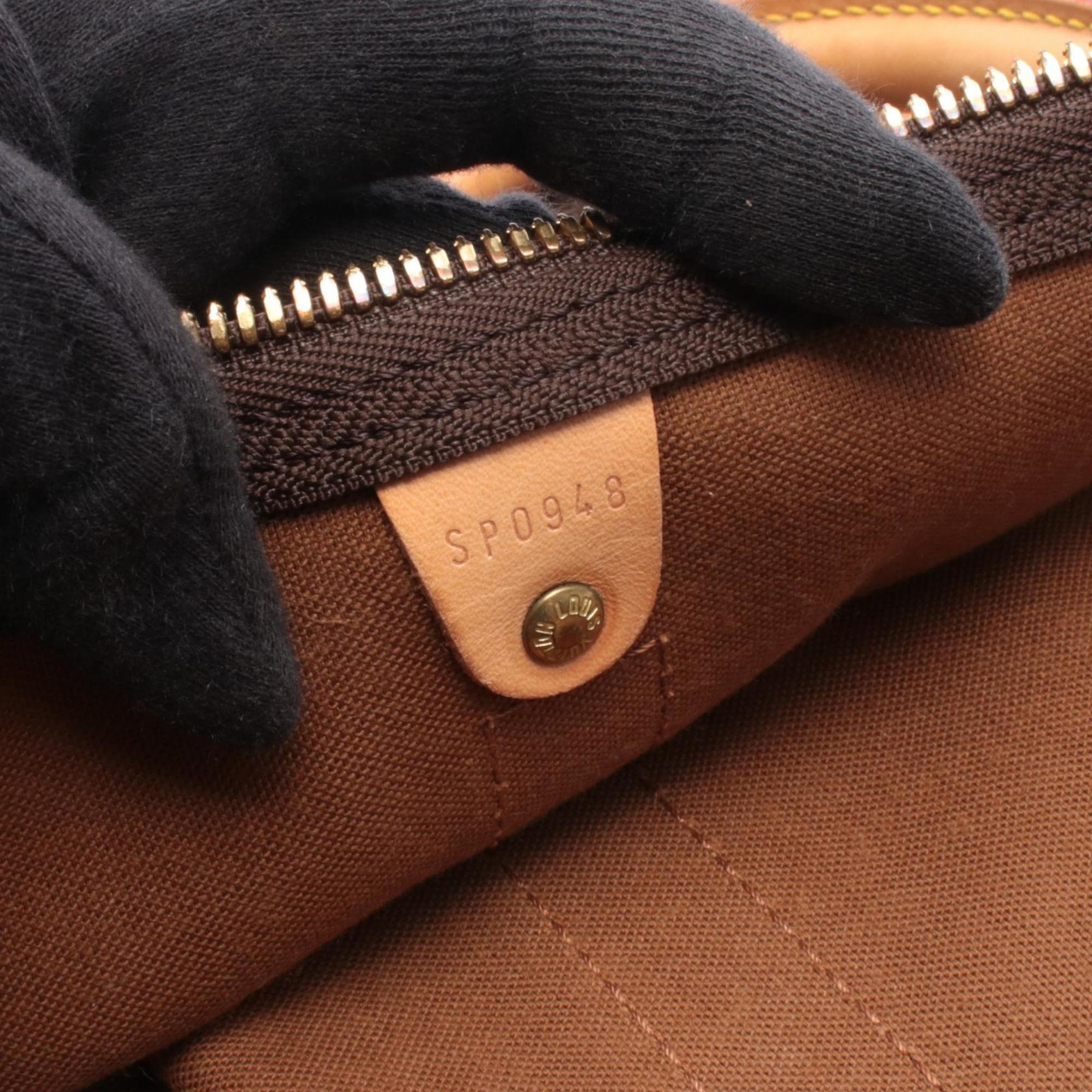 Louis Vuitton Brown Coated Canvas Leather Boston Bag Handbag (Pre-Owned)