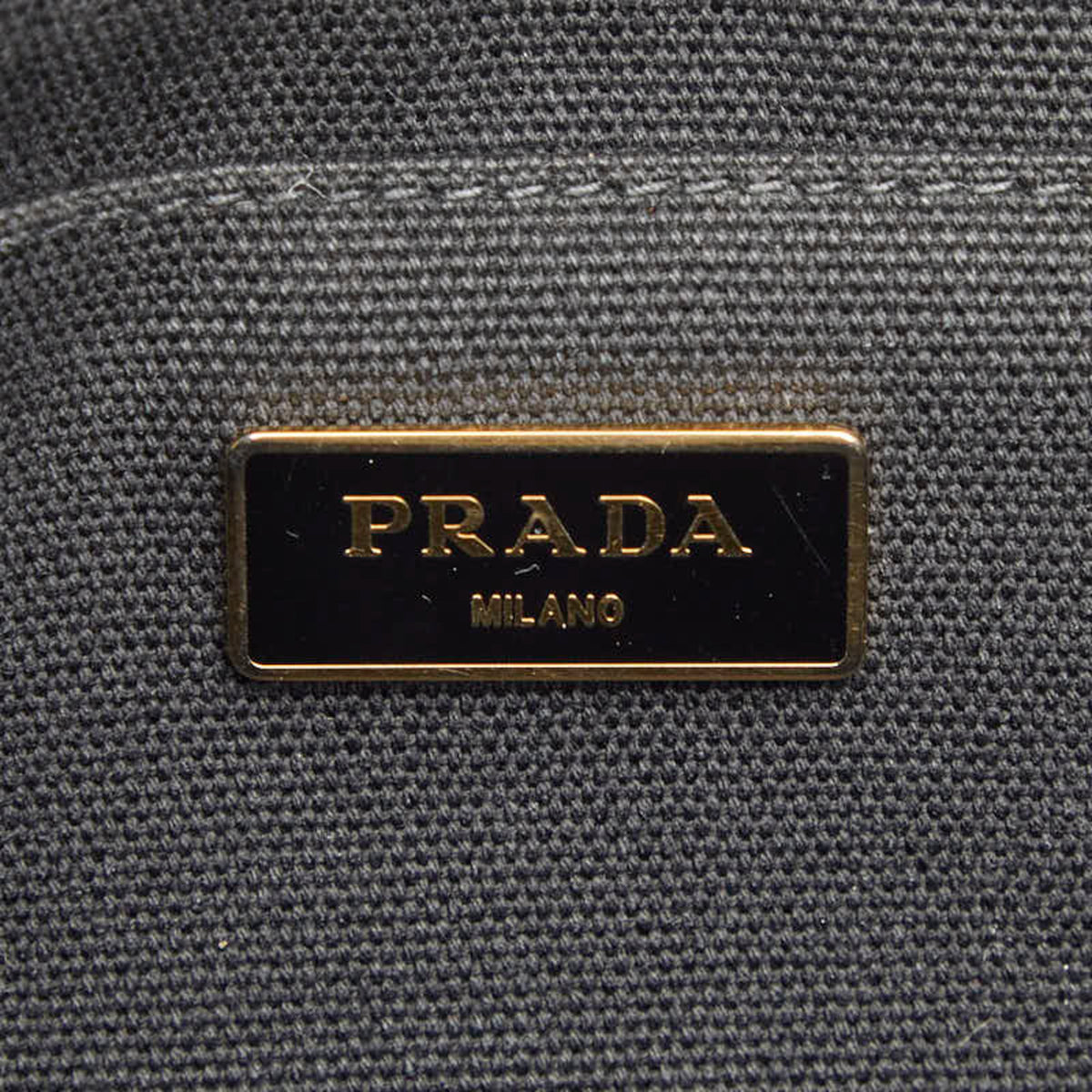 Prada Black Canapa Canvas Handbag (Pre-Owned)