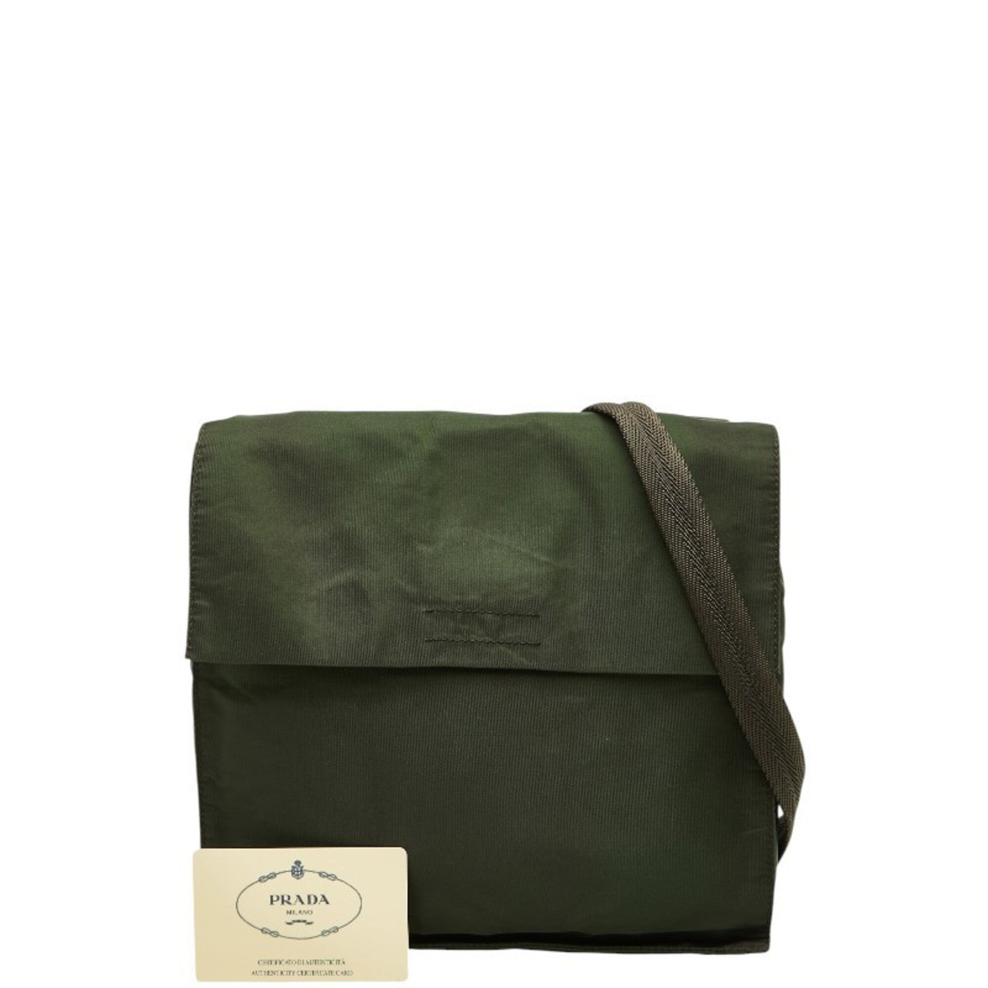 Prada Brown Khaki Nylon Shoulder Bag (Pre-Owned)