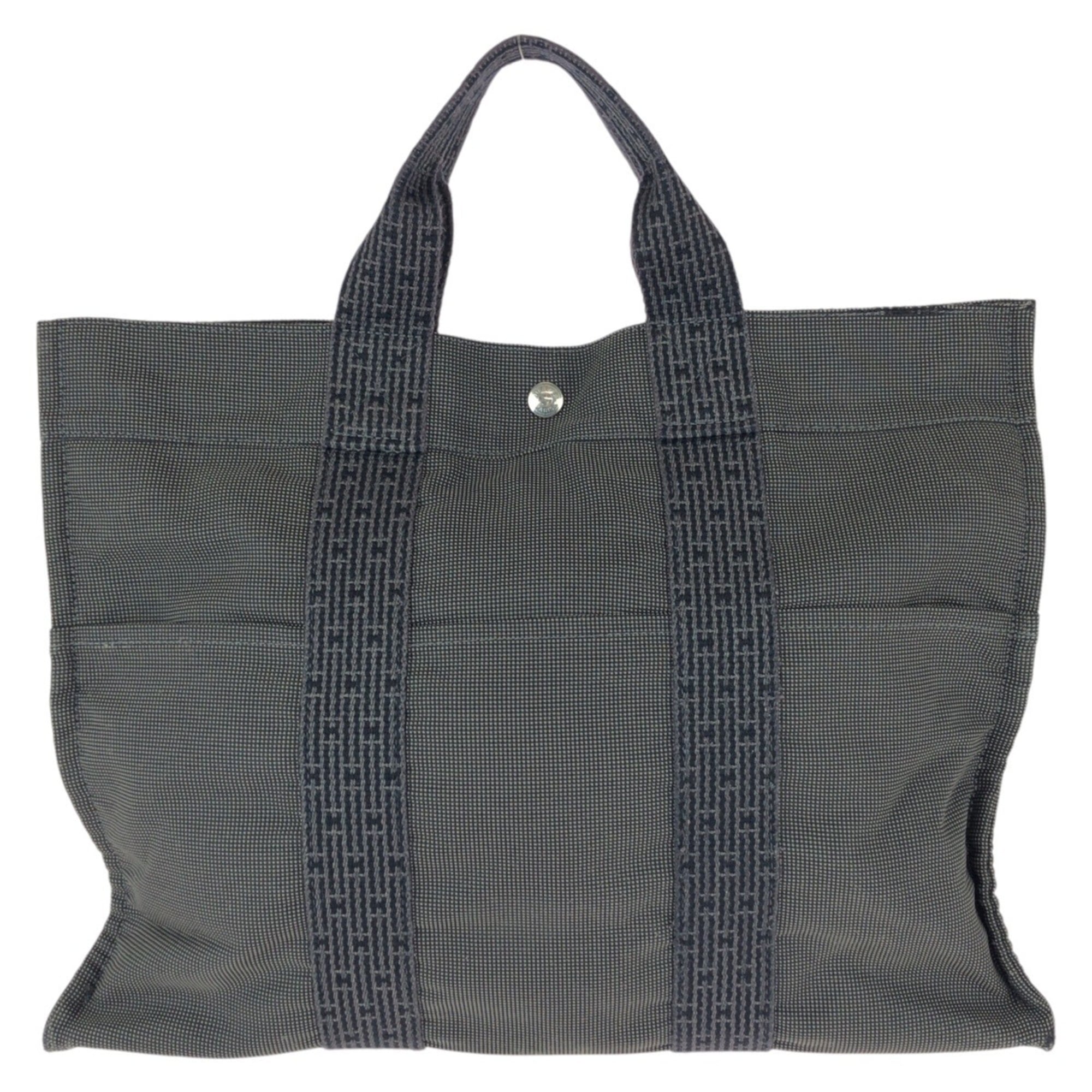 Hermes Gray Canvas Tote Bag (Pre-Owned)