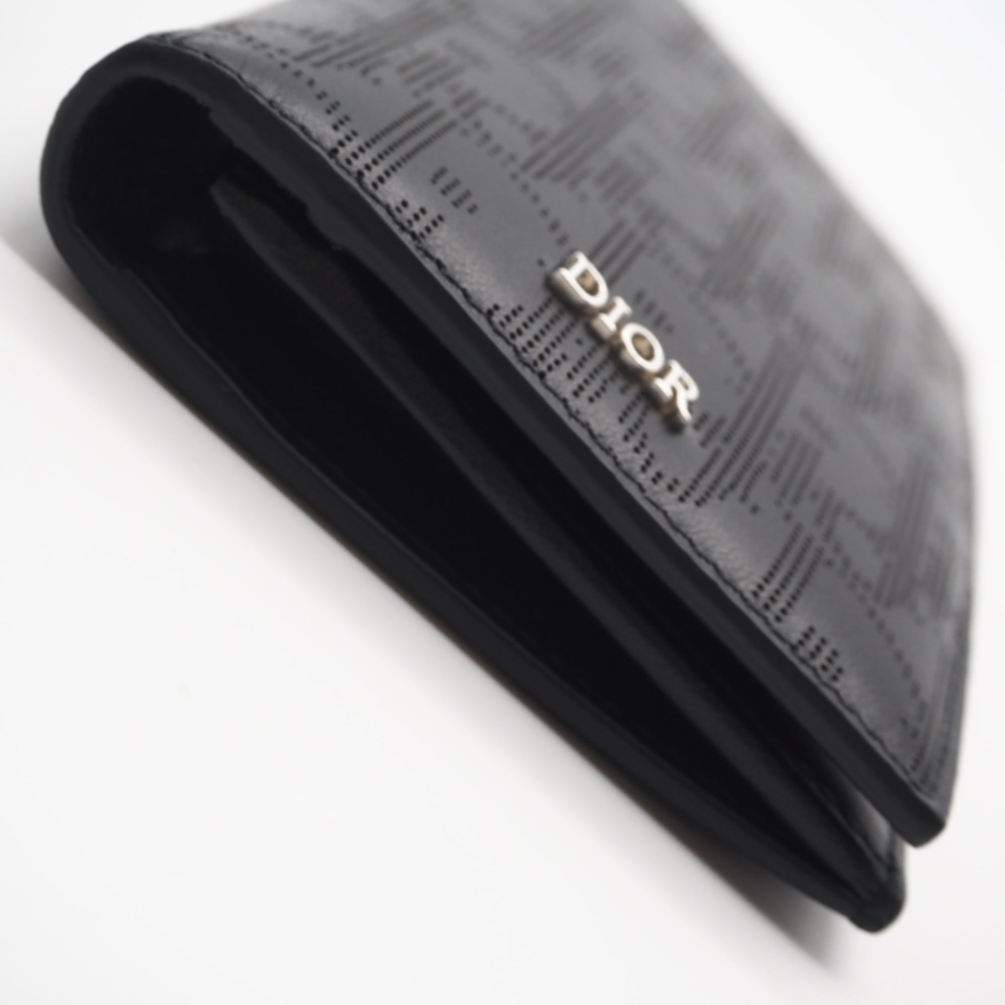 Christian Dior Black Leather Long Wallet (Bi-Fold) (Pre-Owned)