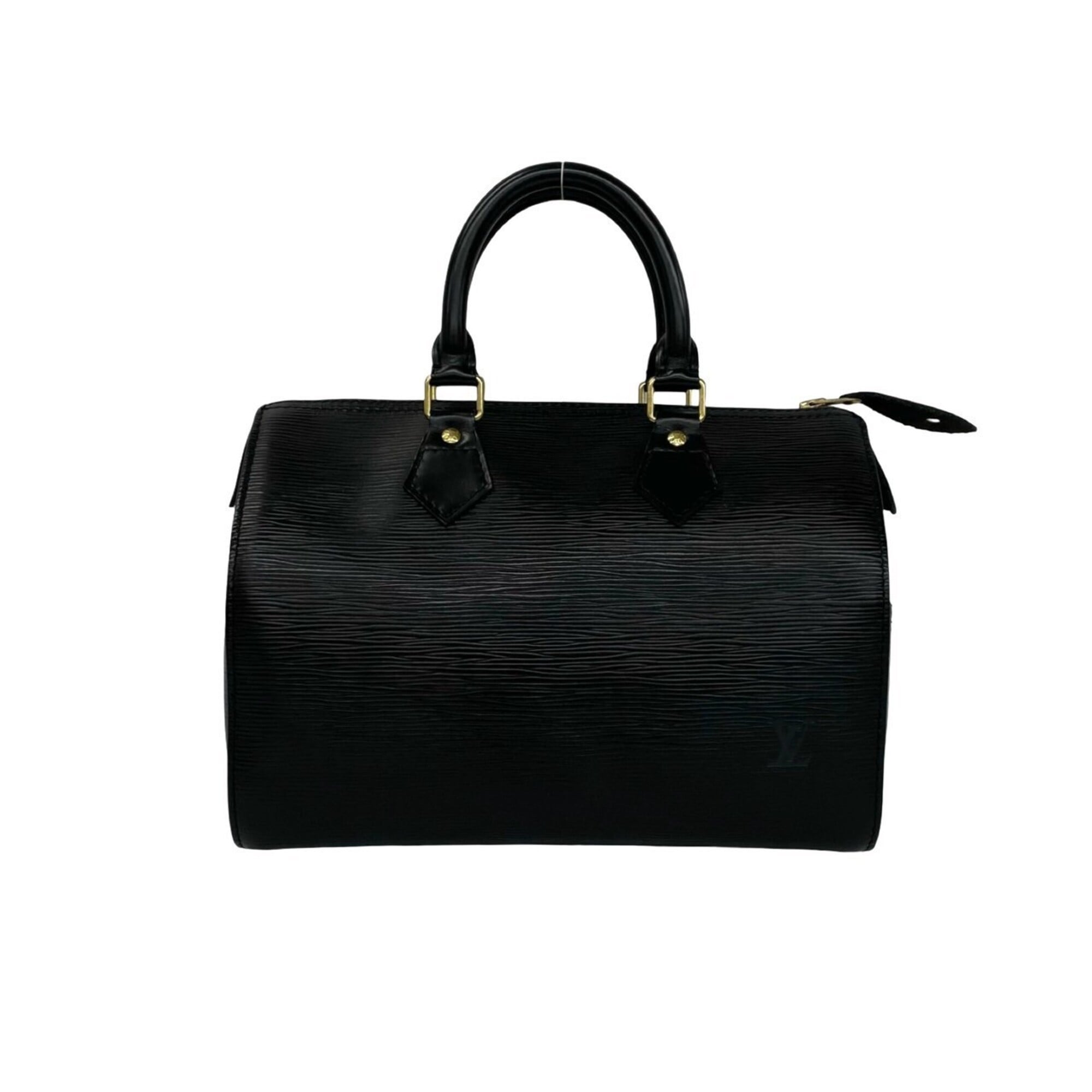 Louis Vuitton Black Leather Boston Bag Handbag (Pre-Owned)