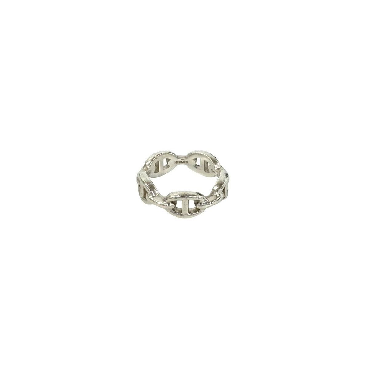 Hermes Silver Silver 925 Band Ring (Pre-Owned)