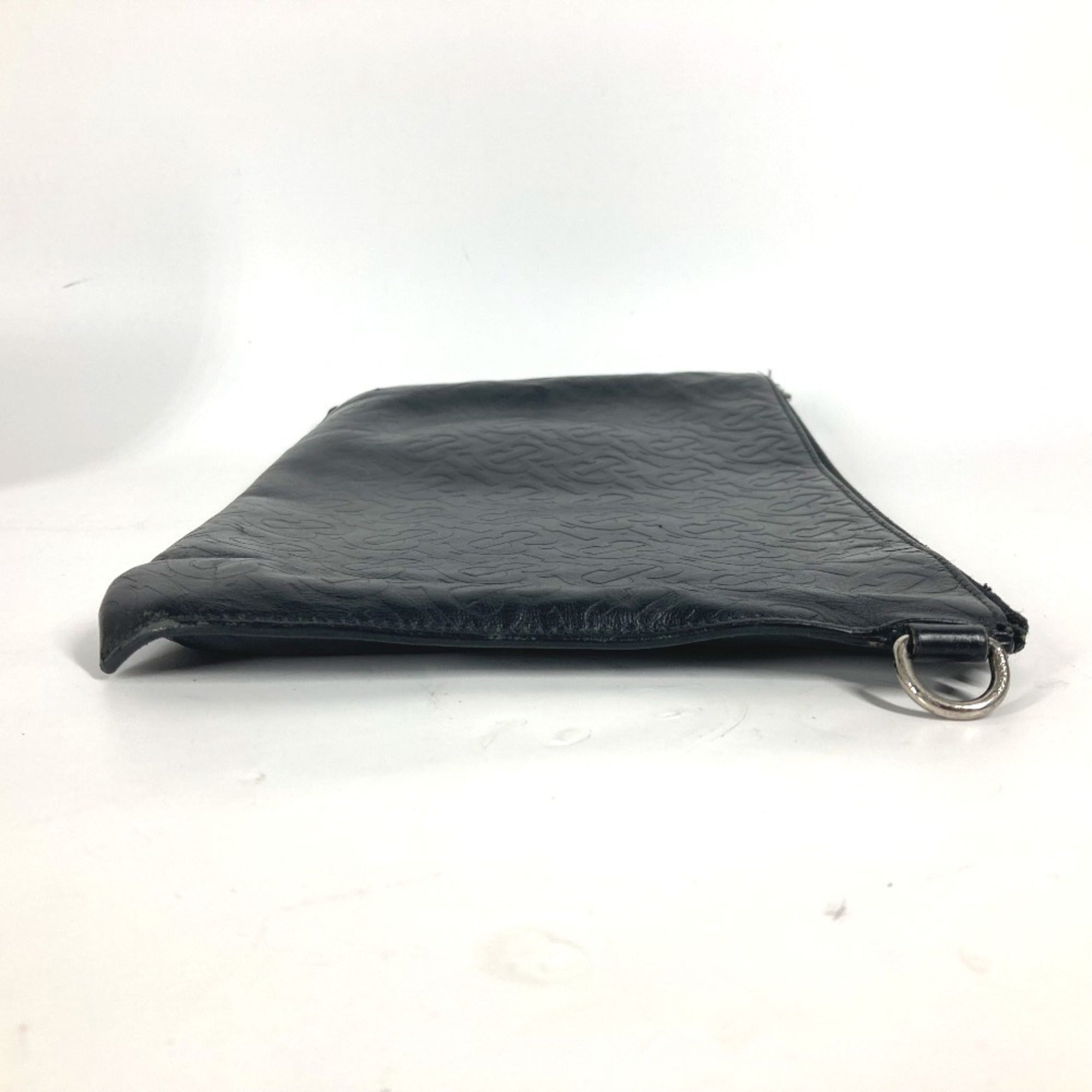 Burberry Black Leather Clutch Bag Pouch (Pre-Owned)