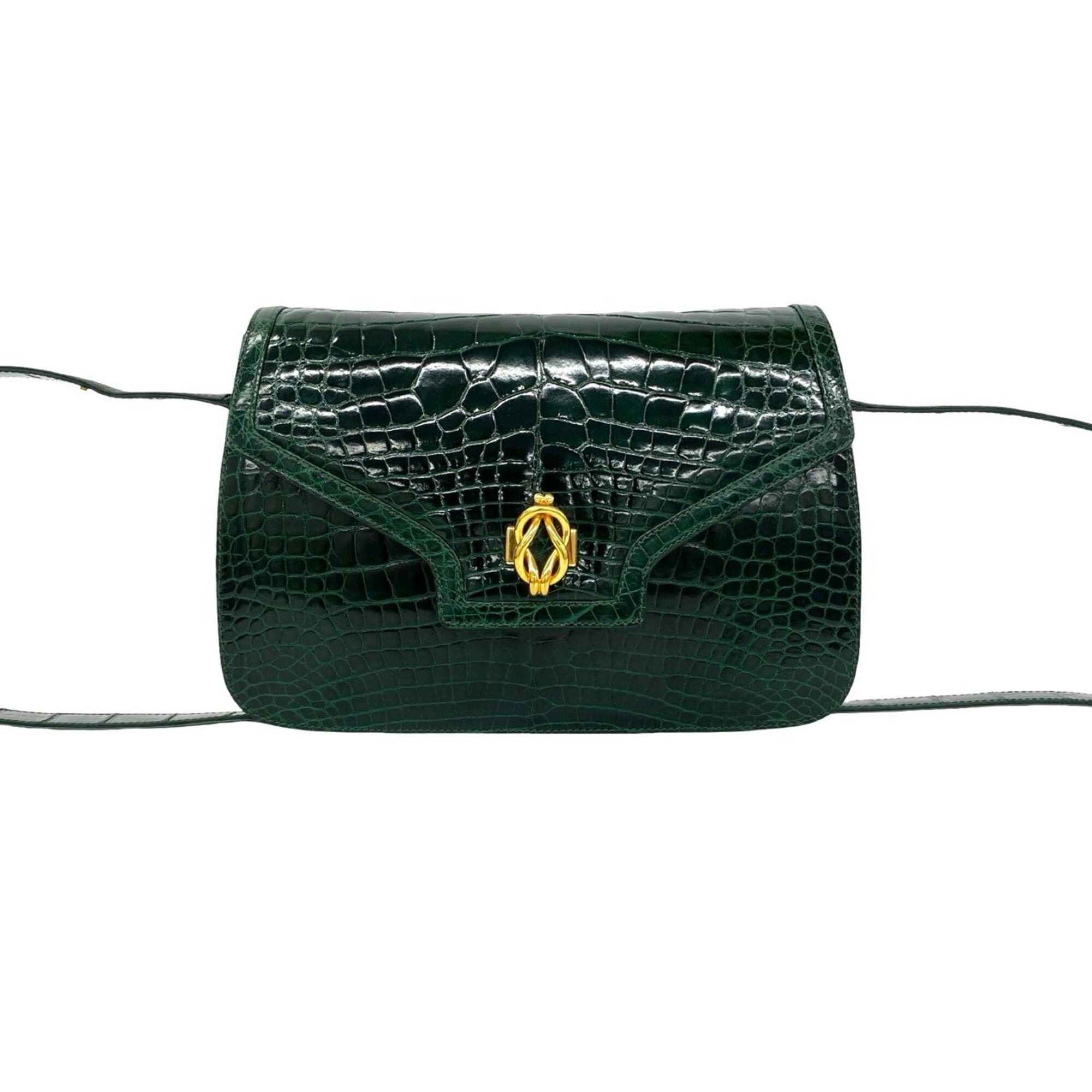 Gucci Green Leather Shoulder Bag Tote Bag (Pre-Owned)